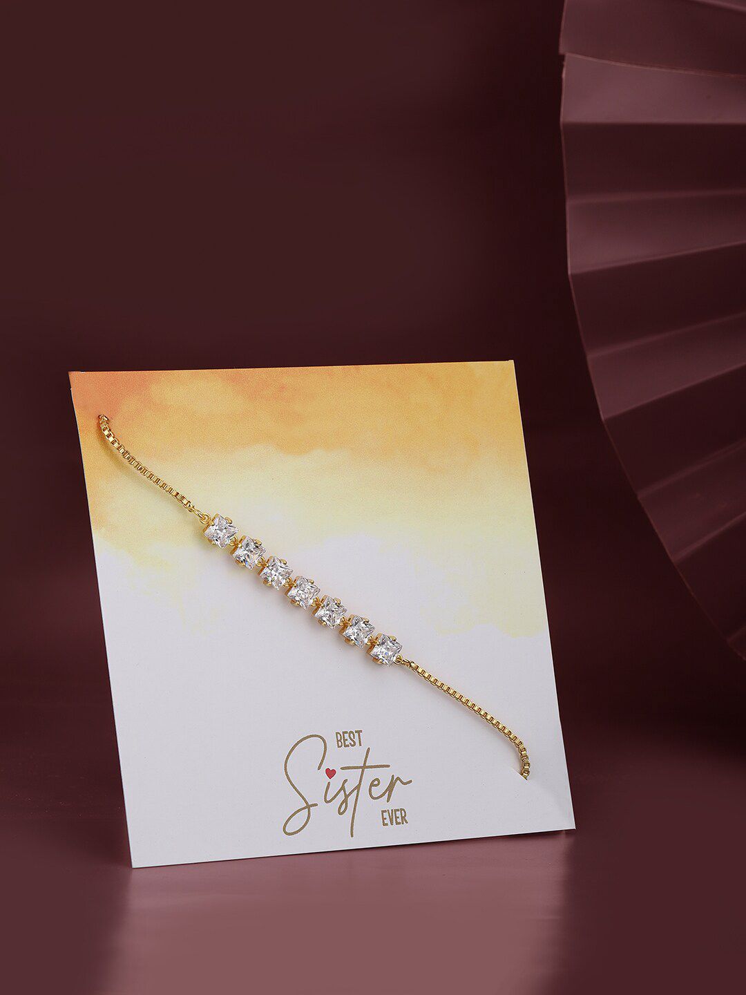 Carlton London Women Cubic Zirconia Gold-Plated Wraparound Bracelet-picture-30