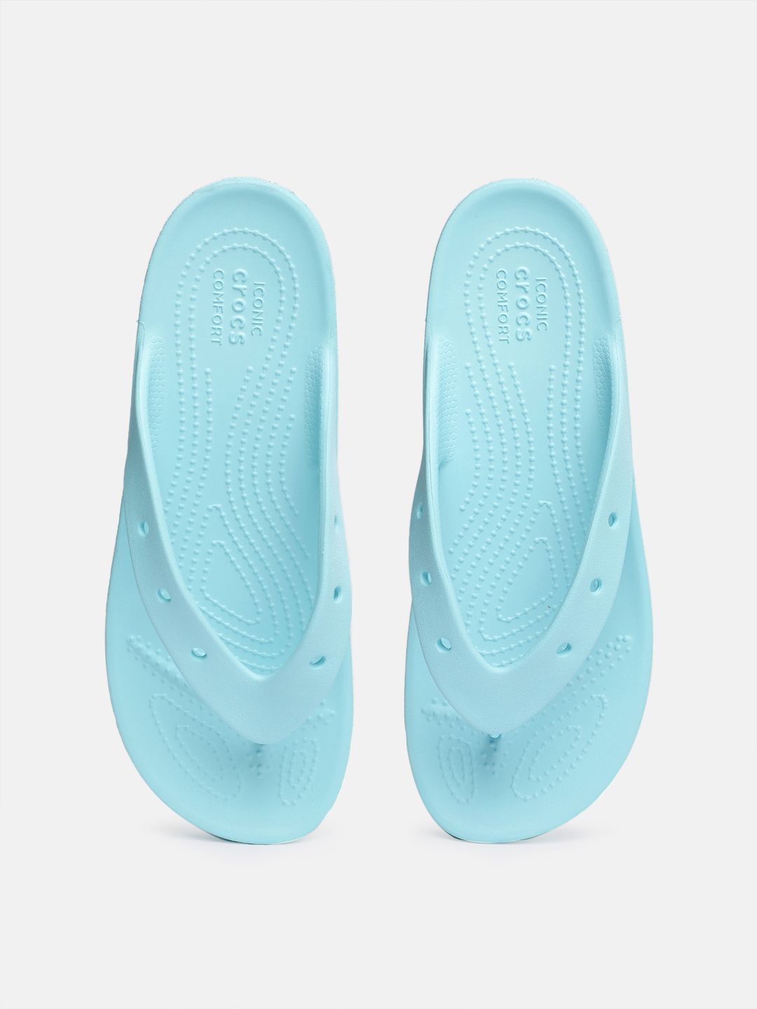 Crocs Women Solid Croslite Thong Flip-Flops With Laser Cut-Outs Detail ...