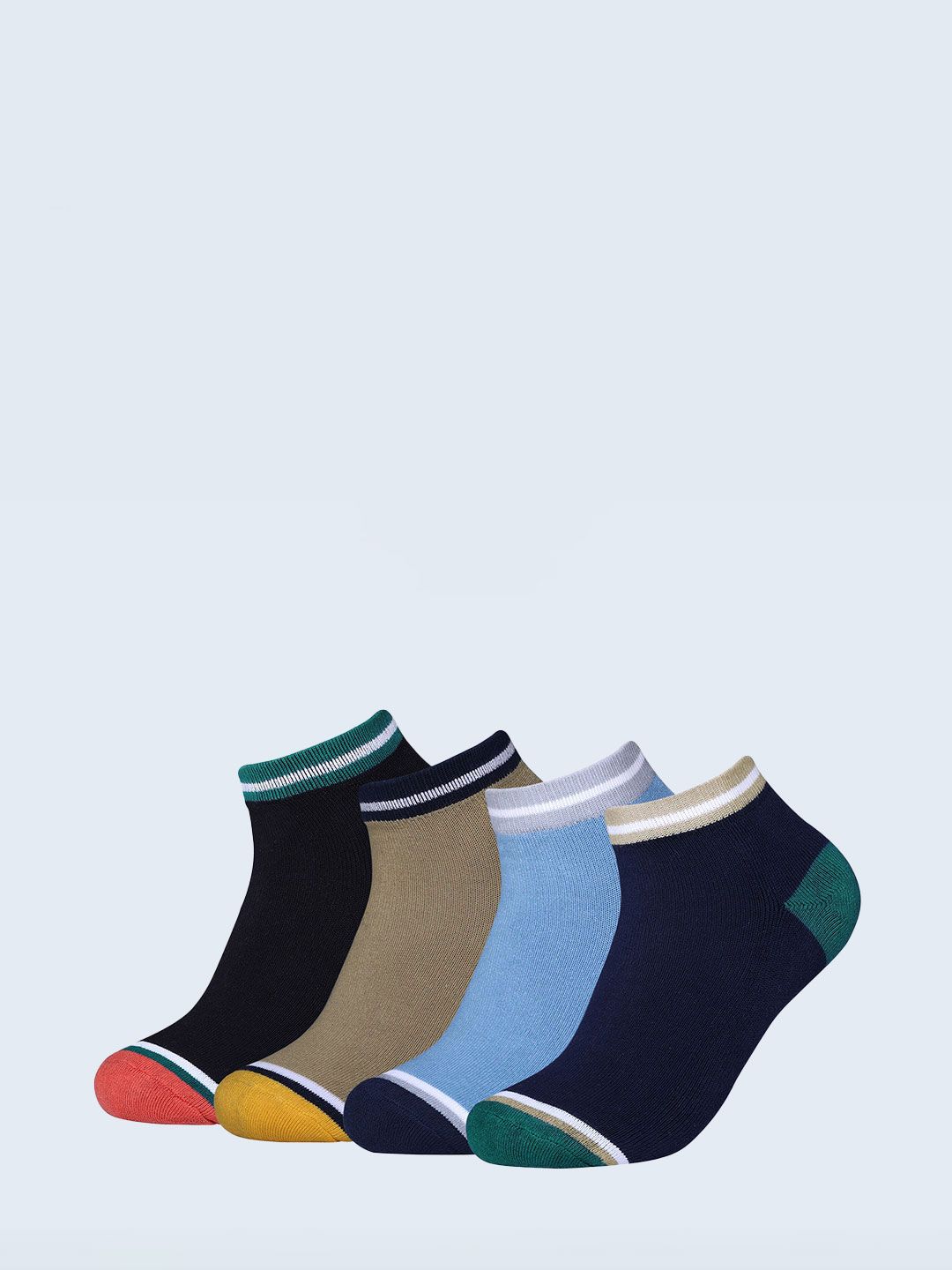 FABdon Men Pack Of 4 Colourblocked Ankle-Length Socks-picture-10