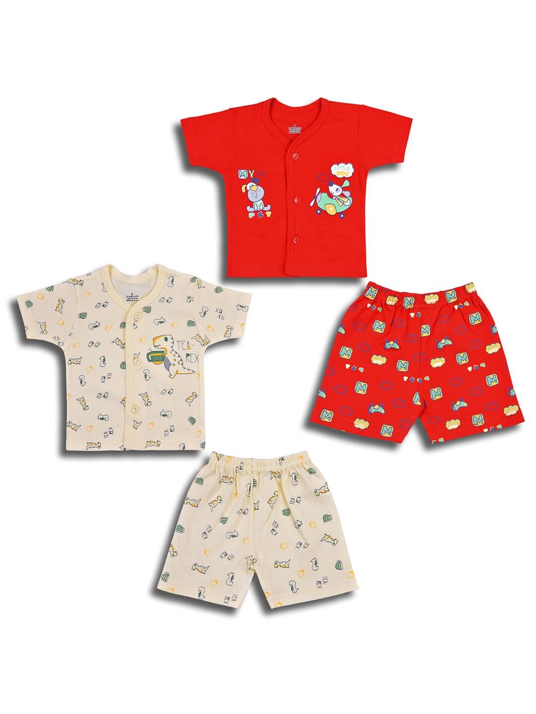 Wish Karo Boys Pack Of 2 Printed Cotton Shirt With Shorts-picture-53