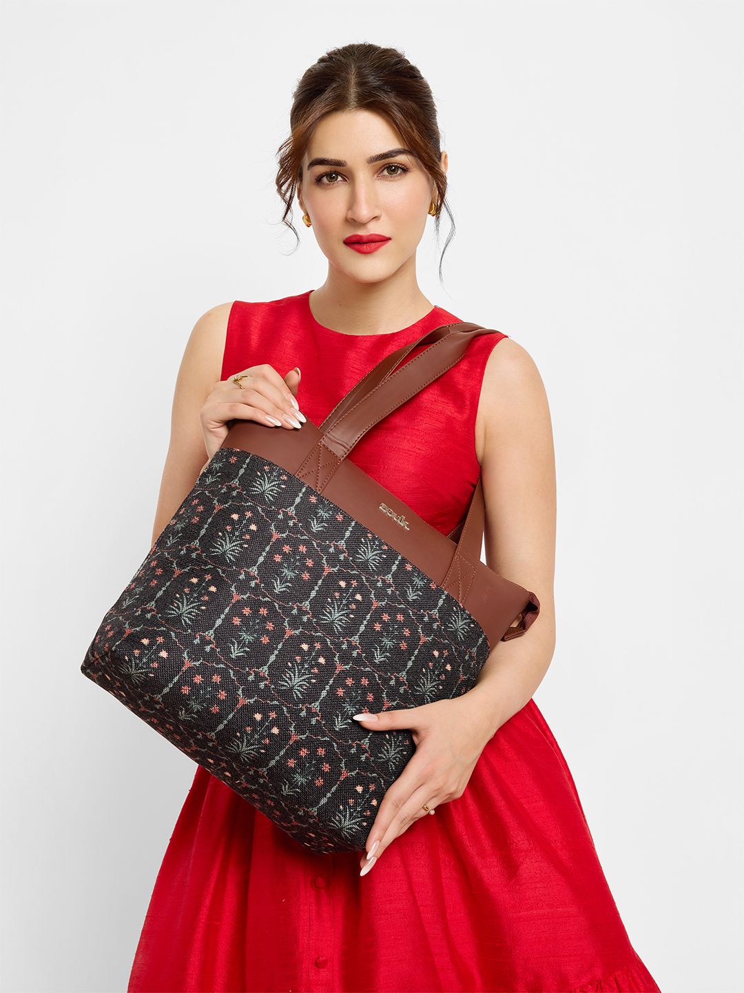 ZOUK Printed Shopper Jute Tote Bag-picture-38