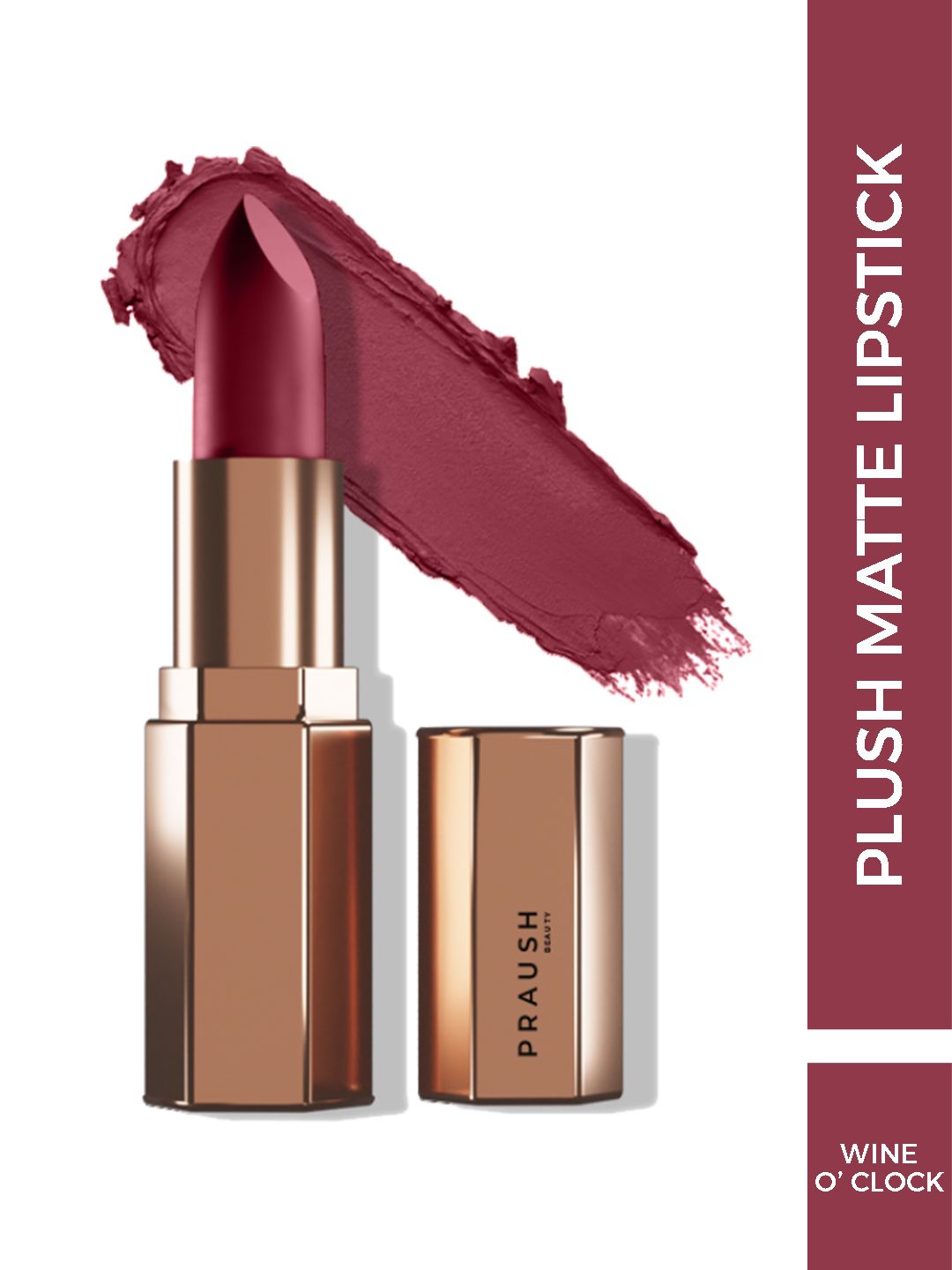 Praush Plush Matte Long Lasting Lipstick with Shea Butter - Wine O Clock-image-22