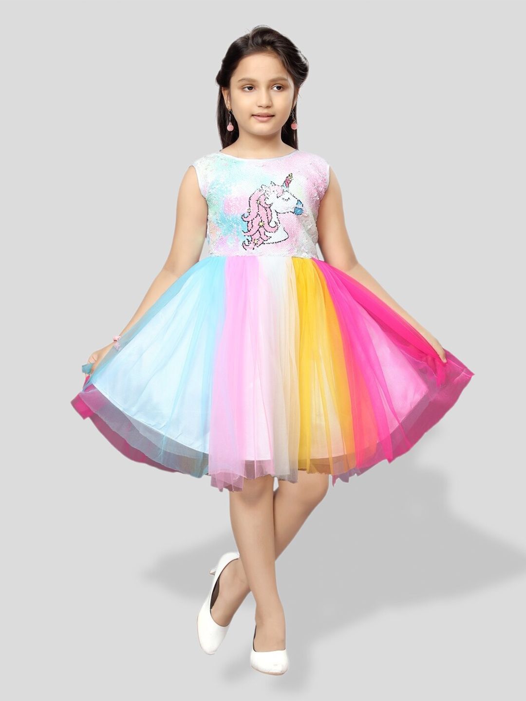 BAESD Girls Sequin Net Fit & Flare Dress-image-24