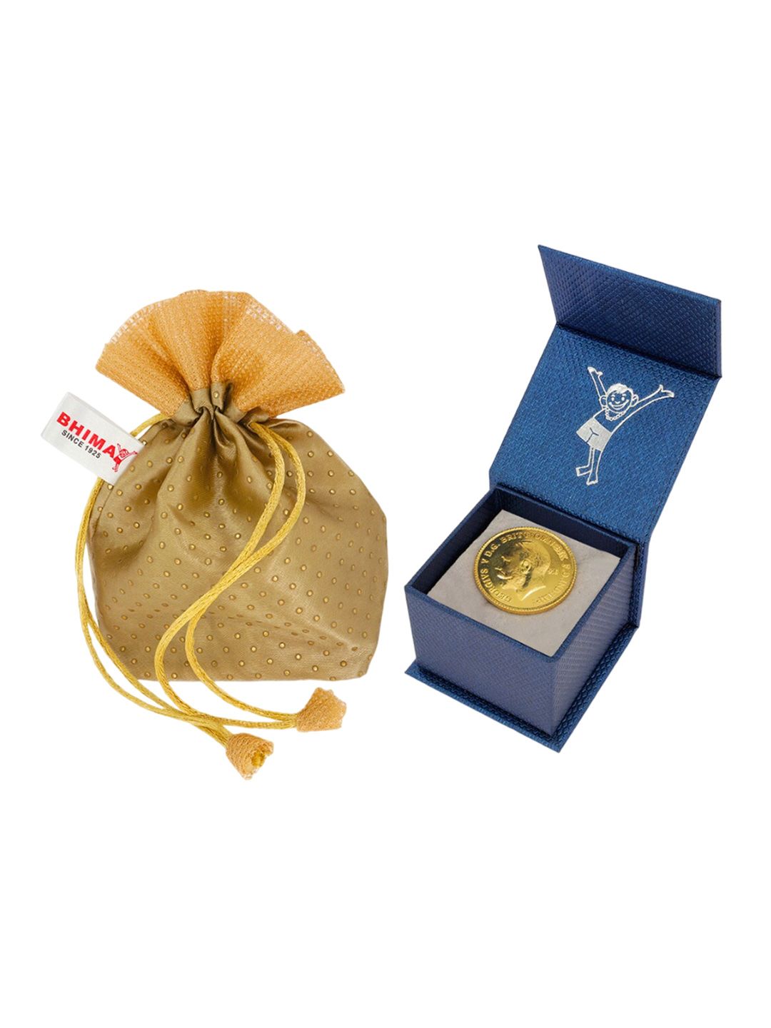 BHIMA BIS Hallmark 22K 916 Purity George Head Gold Coin 1 gram