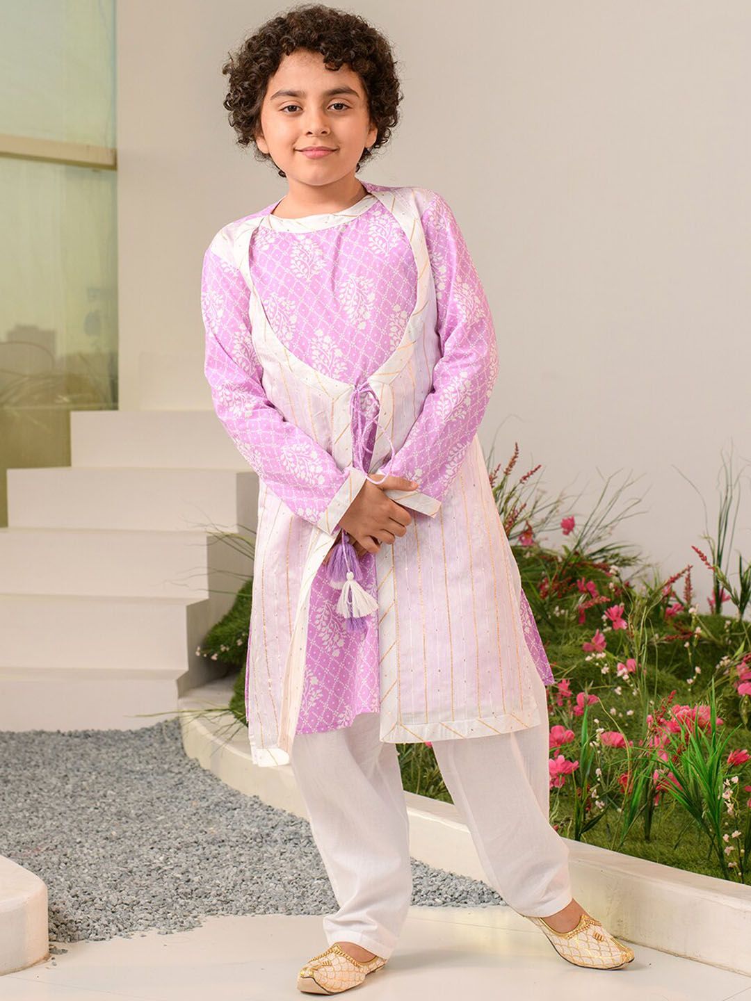 pspeaches Boys Ethnic Motifs Printed Regular Pure Cotton Kurta With Pyjamas-picture-34