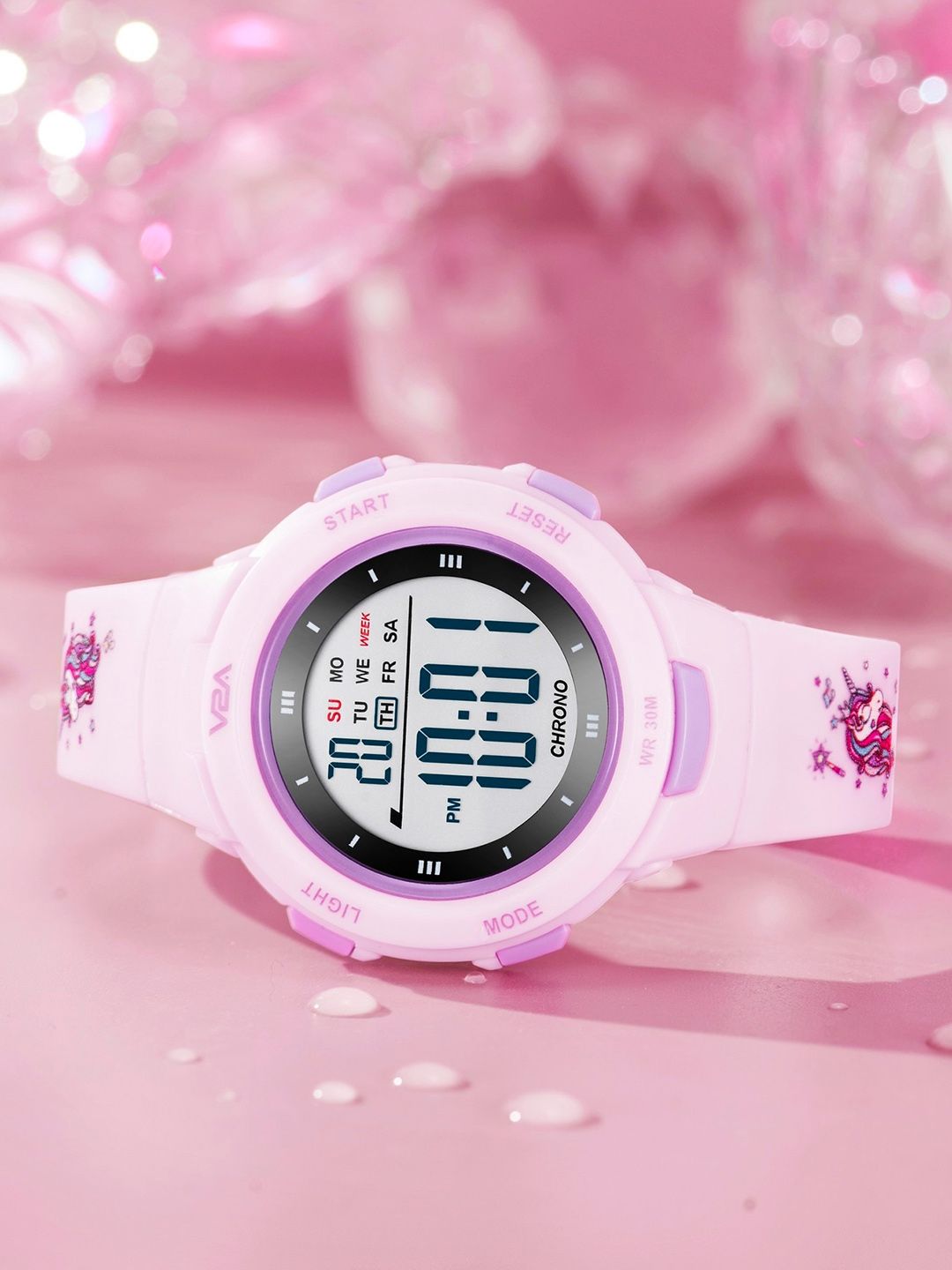 V2A Girls Printed Dial & Bracelet Style Digital Multi-Function Watch DK8217P-Unicorn-Pink-image-21