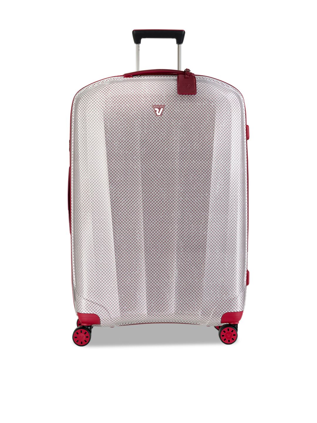 RONCATO Red & White Textured Hard-Sided Water Resistant Large Trolley Suitcase-picture-19