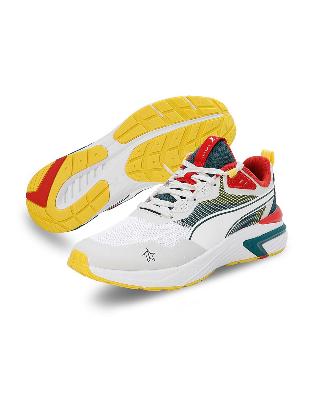 Puma x1DER Men Supertec Colourblocked Lace-Up Casual Sneakers