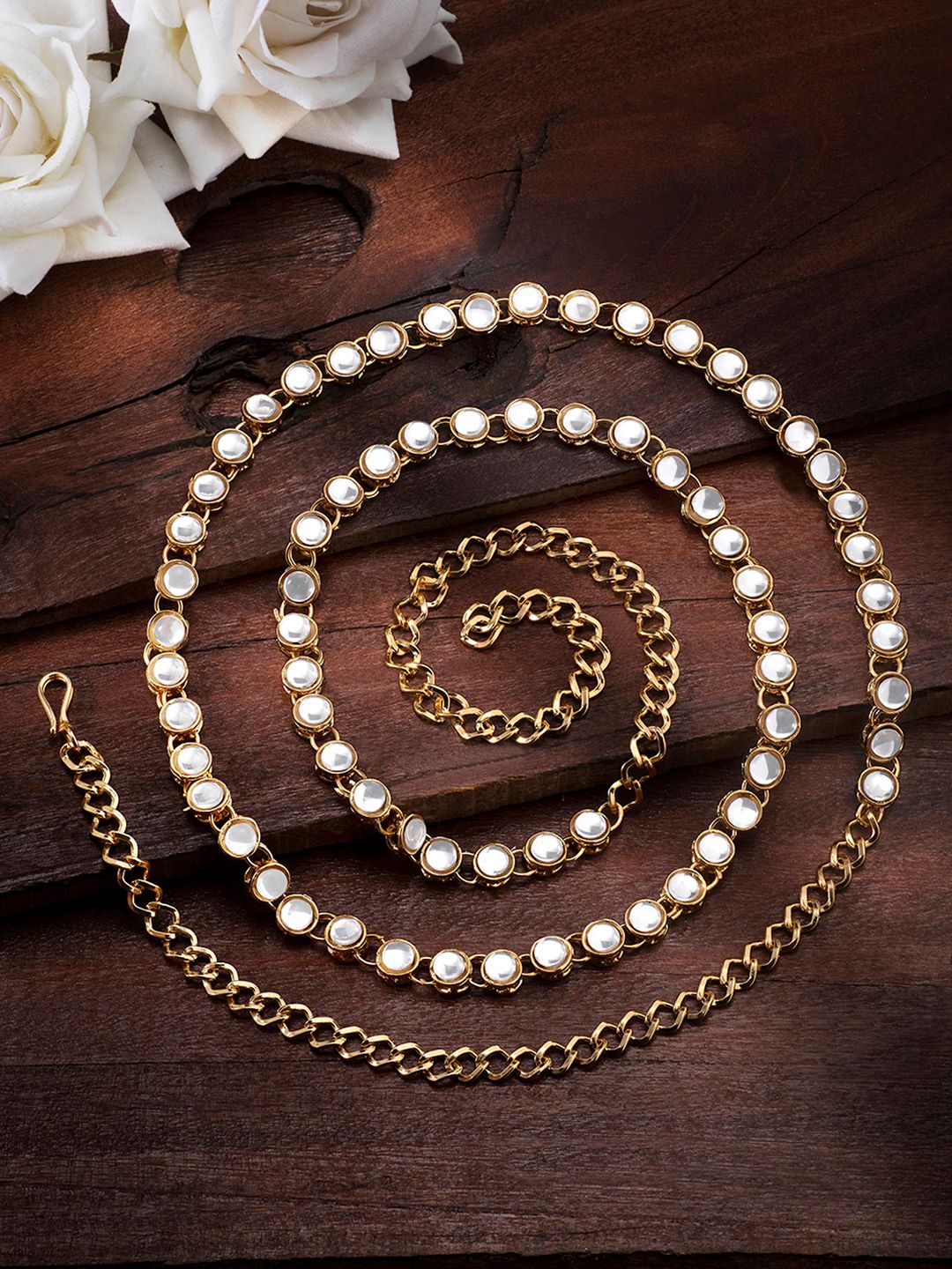 Peora Gold-Plated Kundan CZ Studded Ethnic Waist Chain-picture-22