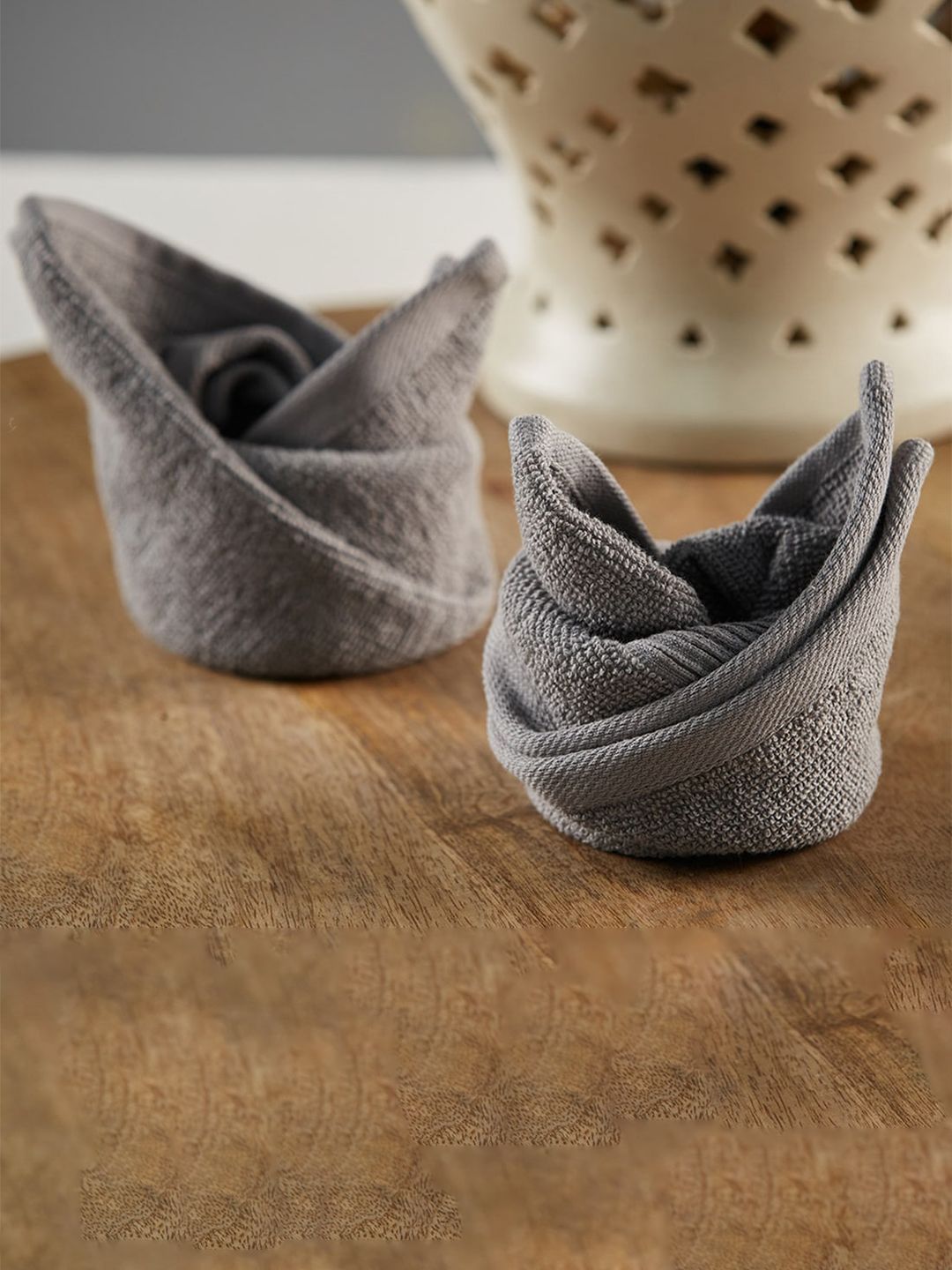 Fabindia Grey 2 Pieces Textured Cotton Face Towel-image-11
