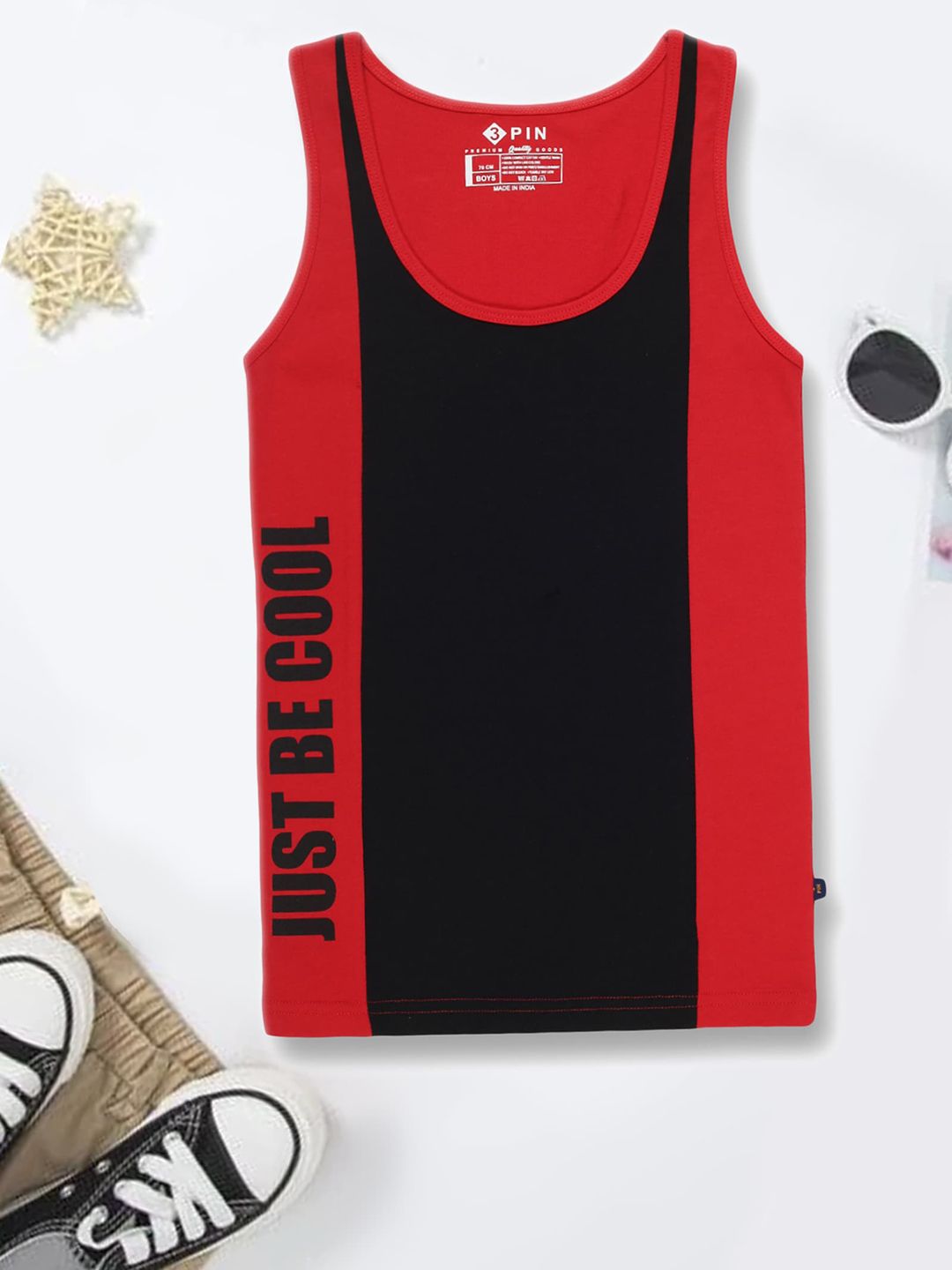 3PIN Boys Cotton Printed Innerwear Vests-picture-10