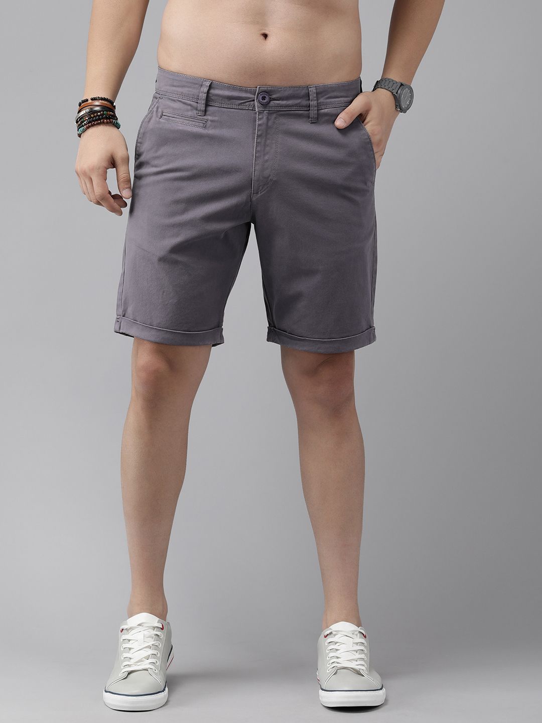 Roadster Men Solid Chino Shorts - Price History