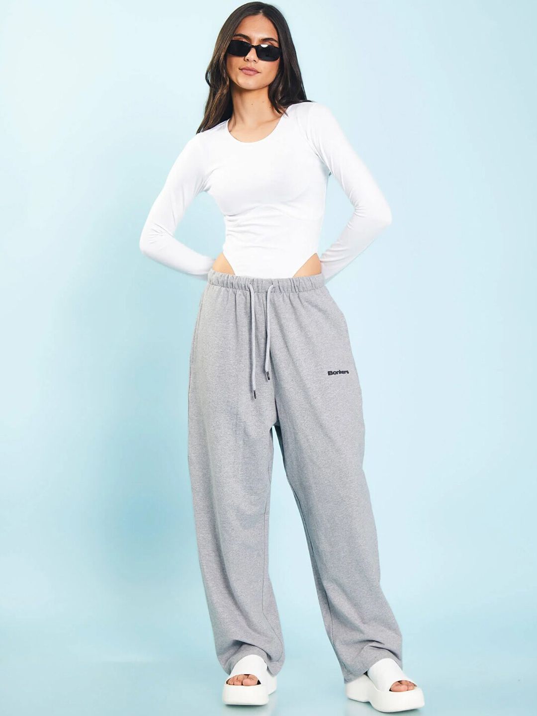 Buy Bonkers Corner Bonkers Corner Women Grey Cotton Relaxed Fit Track Pants  at Redfynd
