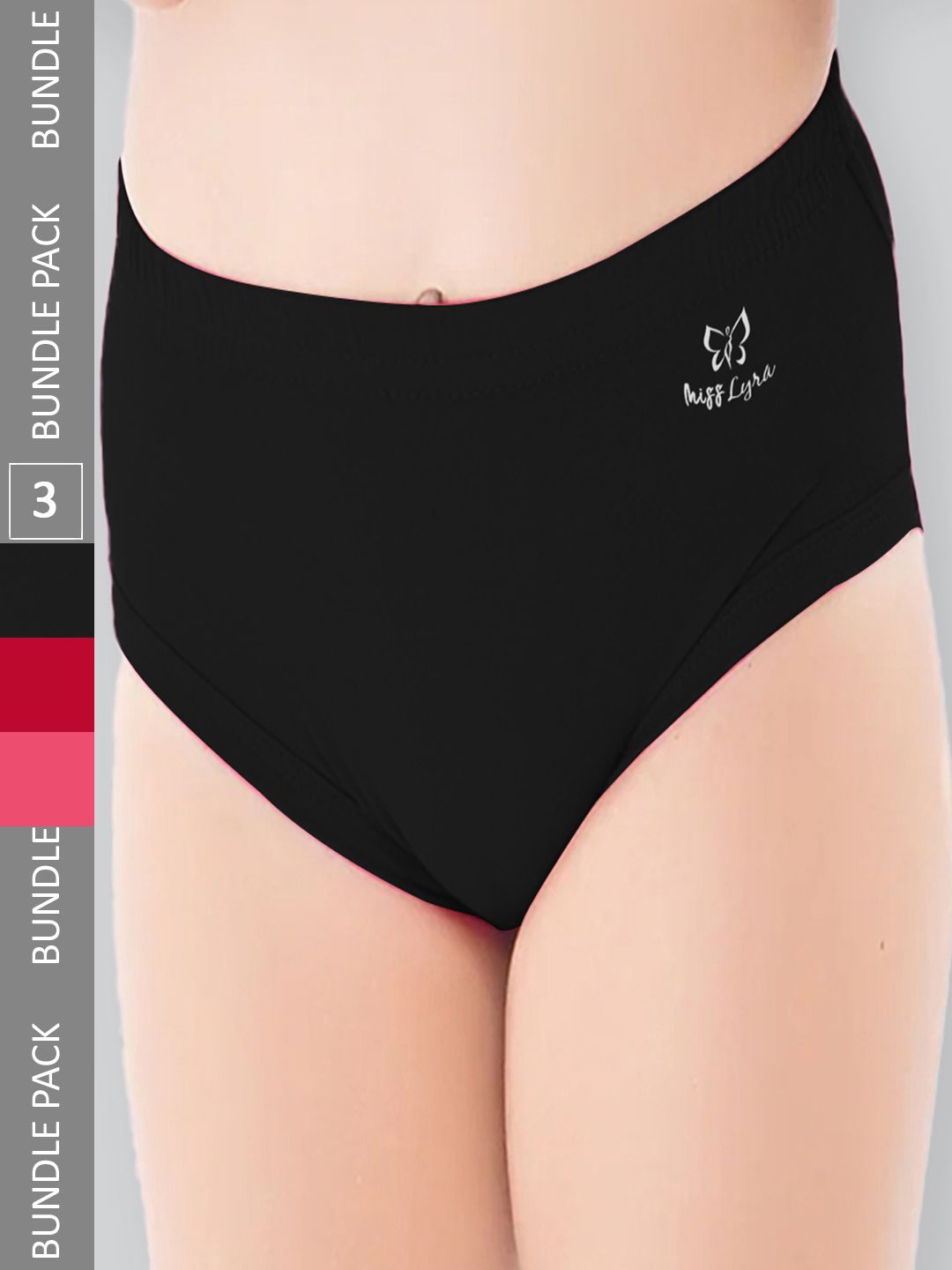 LYRA Girls Pack Of 3 Assorted Anti-Odour Cotton Hipster Briefs LYRA_251_9T10_AST_3PC-picture-10