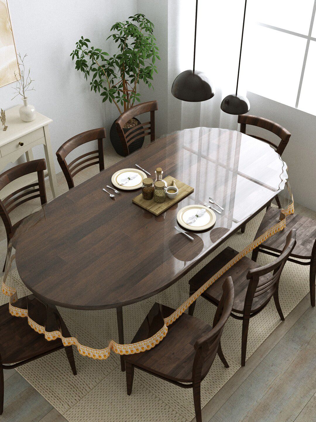 Clasiko Gold Oval 8-Seater Anti Slip Table Cover-picture-21