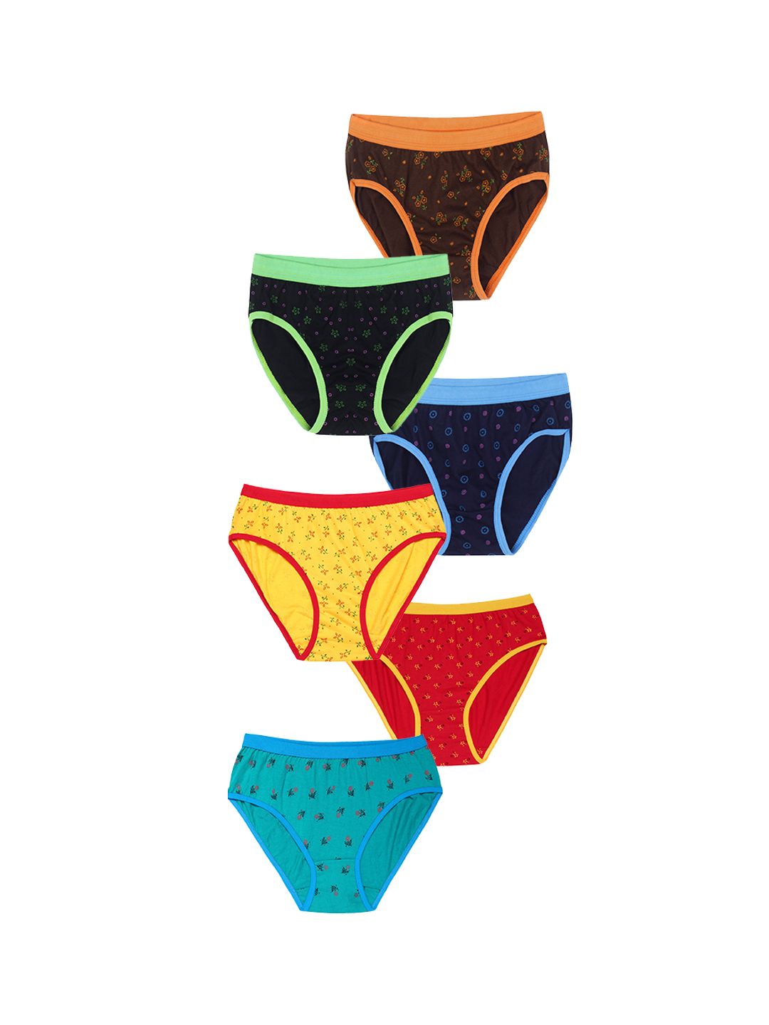 carelove CAREPLUS Girls Pack Of 6 Printed Pure Cotton Basic Briefs-picture-27