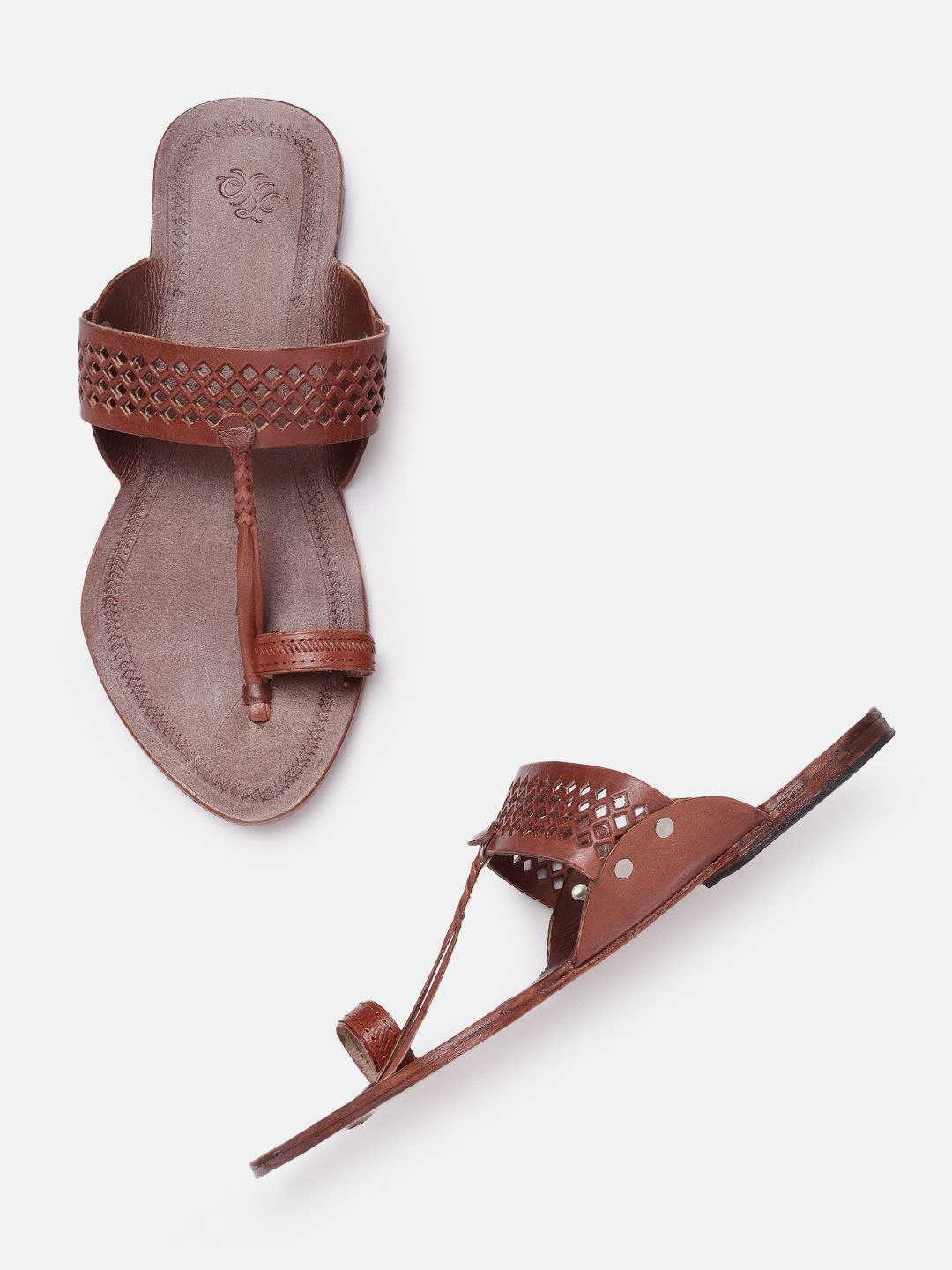 House of Pataudi Men One-Toe Ethnic Comfort Sandals