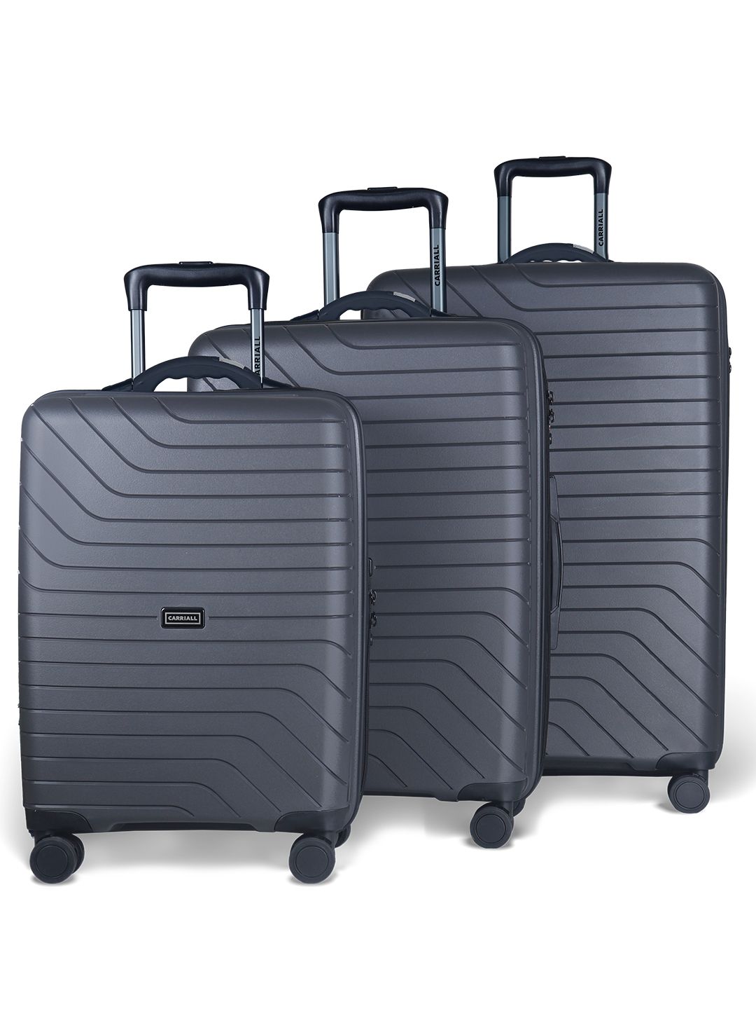 CARRIALL Set Of 3 Textured Hard-Sided Trolley Bags-picture-36