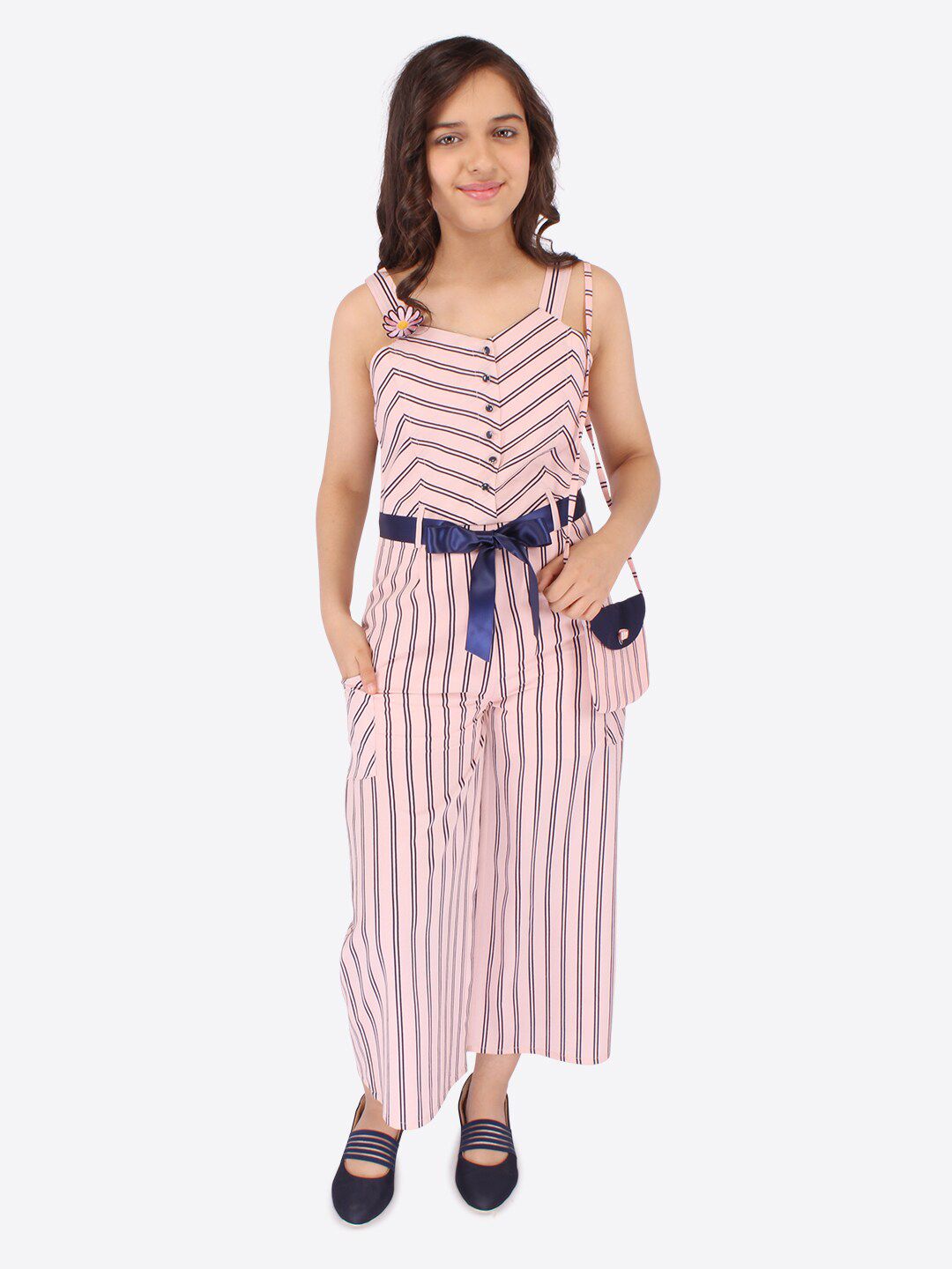 CUTECUMBER Girls Striped Basic Jumpsuit-picture-26