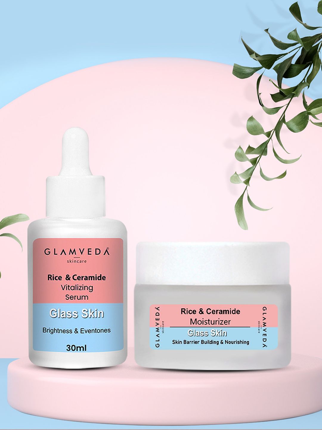 GLAMVEDA Korean Glass Skin Set of Rice & Ceramide Face Serum 30 ml & Moisturizer 50 ml-picture-34