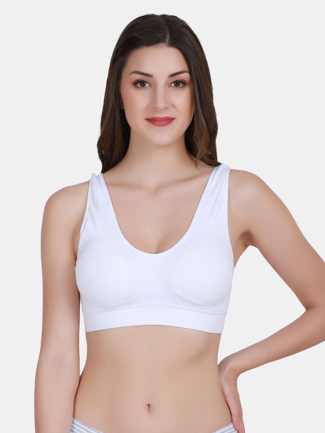 Amour Secret White Lightly Padded Sports Bra-picture-29