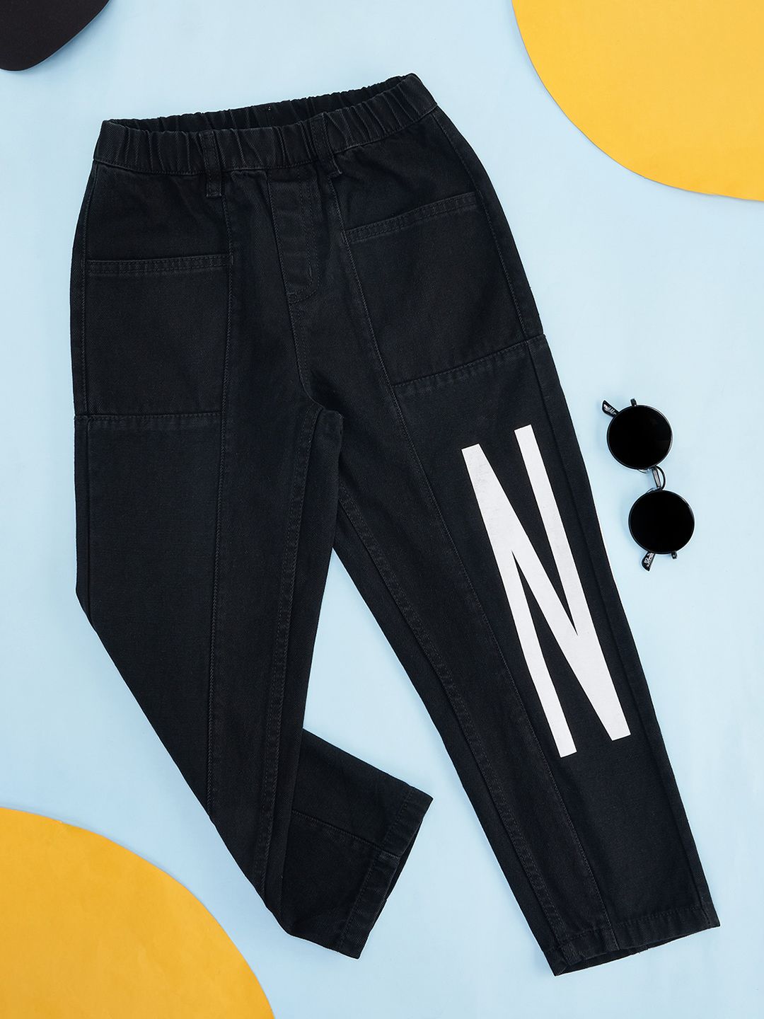 Pantaloons Junior Boys Mid-Rise Typography Printed Jeans-picture-40