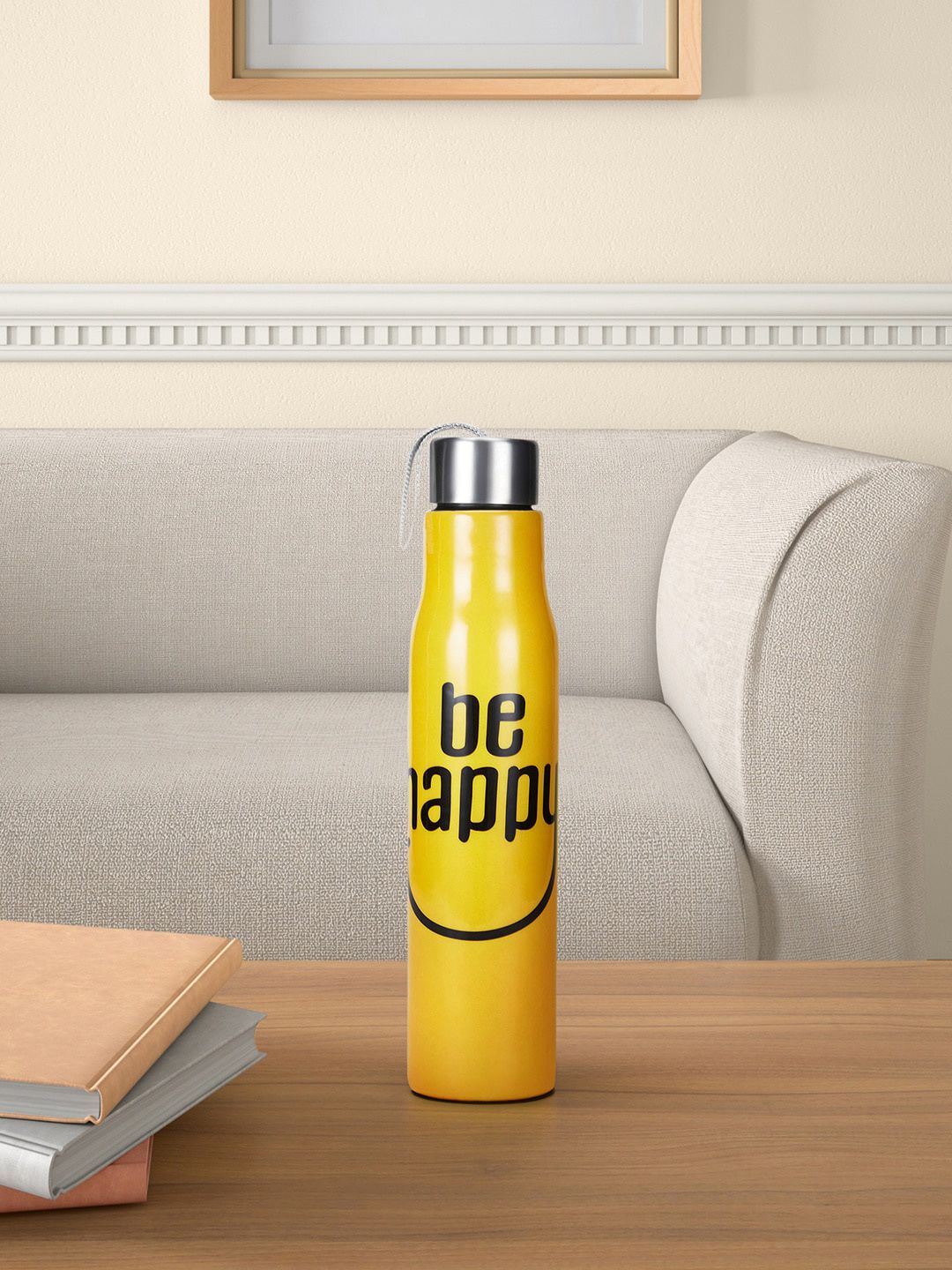Living scapes by Pantaloons Yellow & Black Stainless Steel Water Bottle 750 ml-picture-11