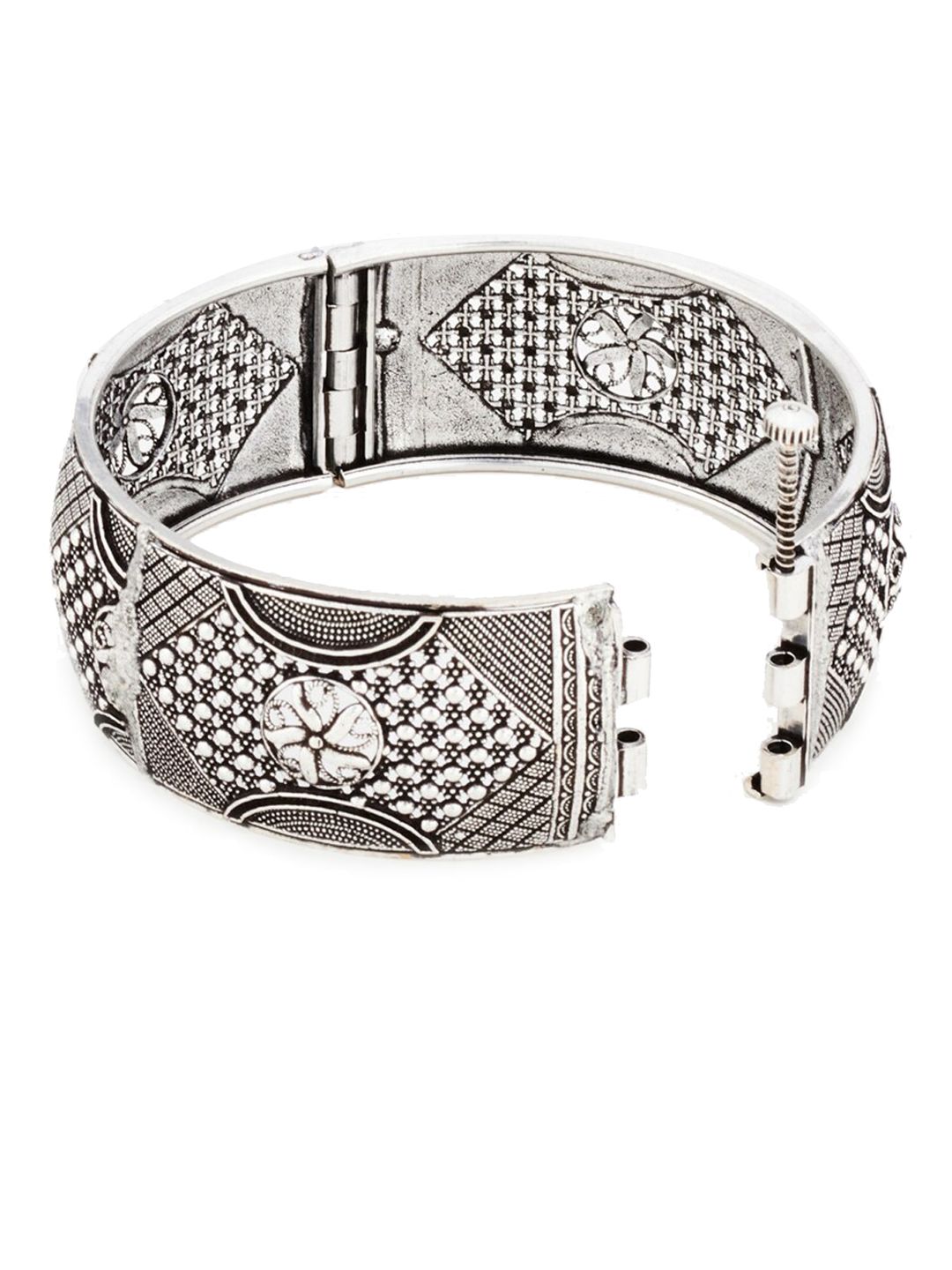 ATIBELLE Set Of 2 German Silver Kada Bangles