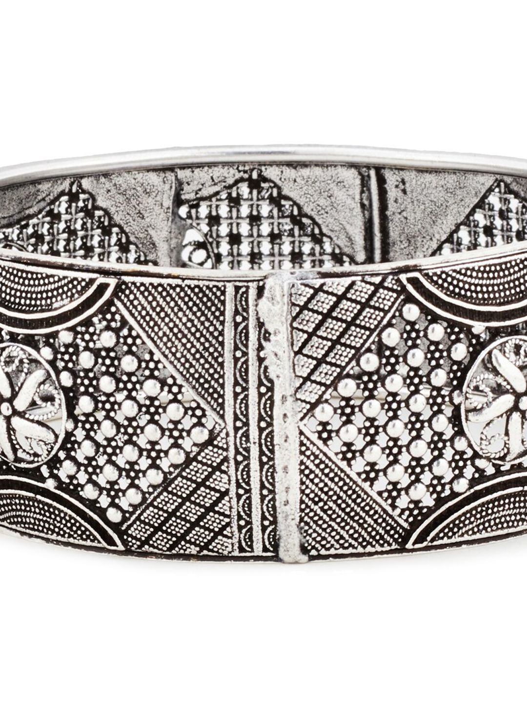 ATIBELLE Set Of 2 German Silver Kada Bangles