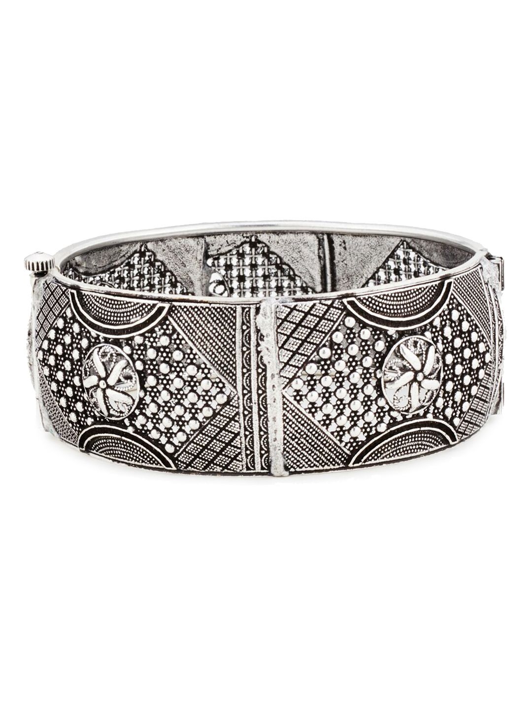ATIBELLE Set Of 2 German Silver Kada Bangles