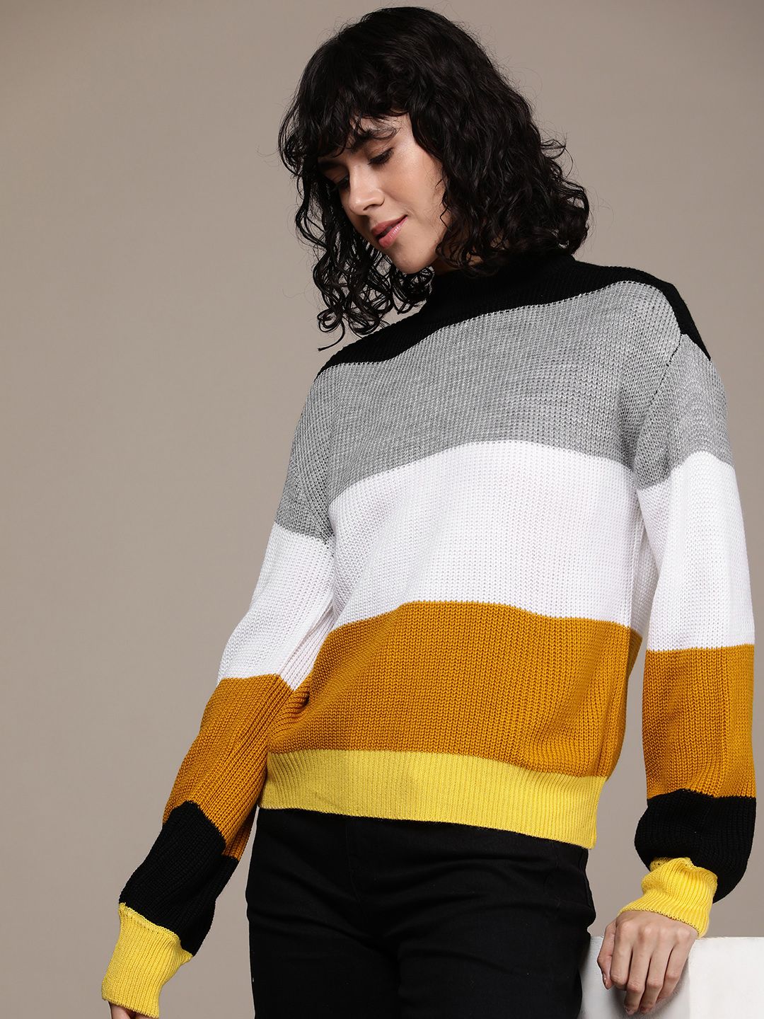 French Connection Self-Design Colourblocked Pullover-picture-40