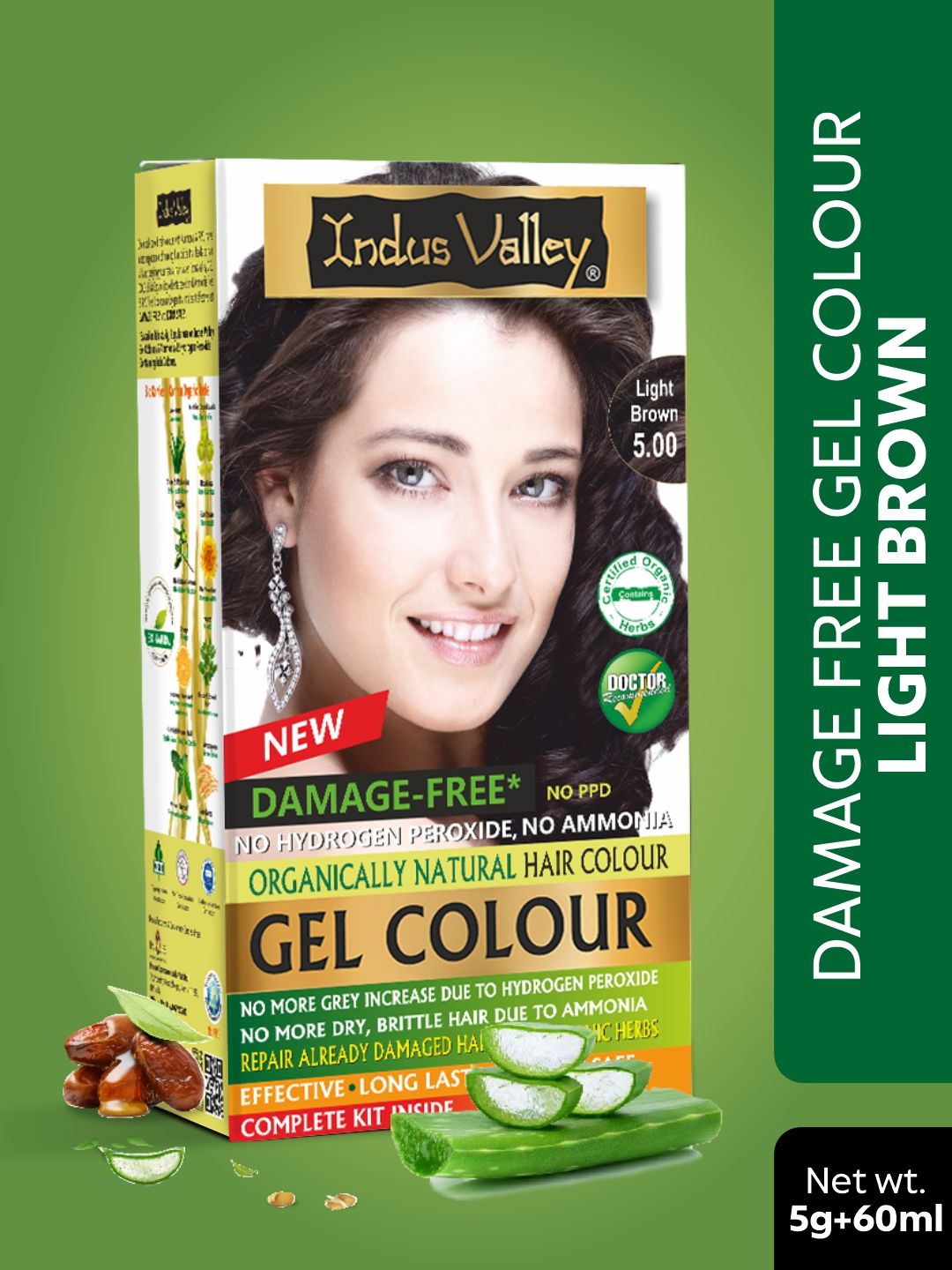 Indus valley Damage Free Gel Hair Colour Trial Pack 65 g - Light Brown-picture-24