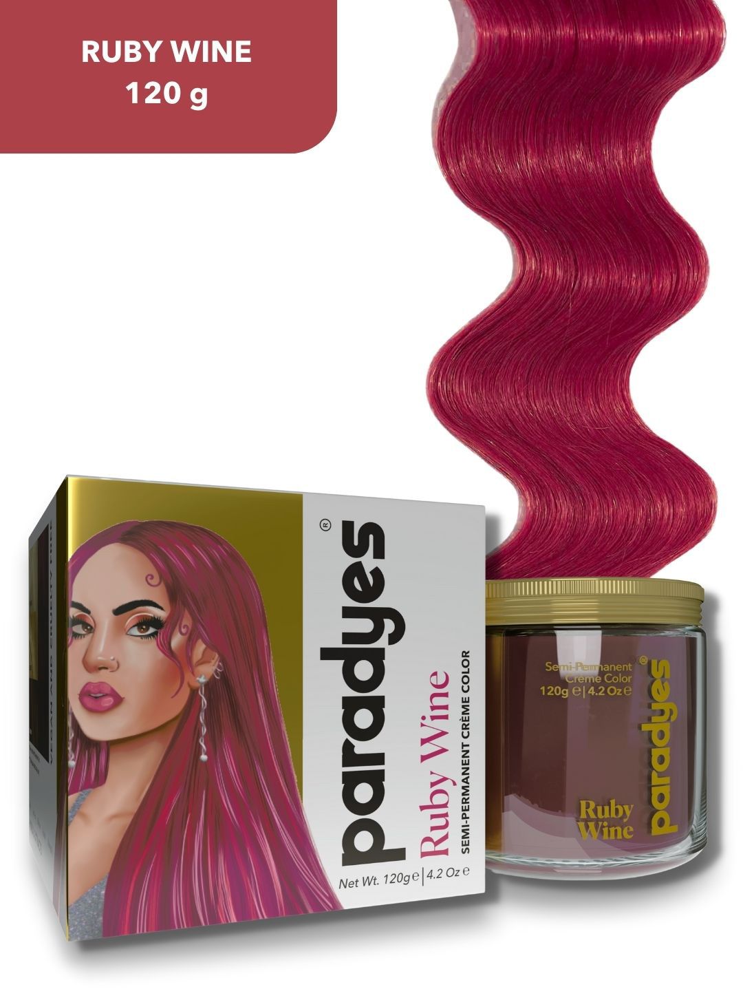Paradyes Ammonia Free Semi-Permanent Hair Color 120g - Ruby Wine-image-33