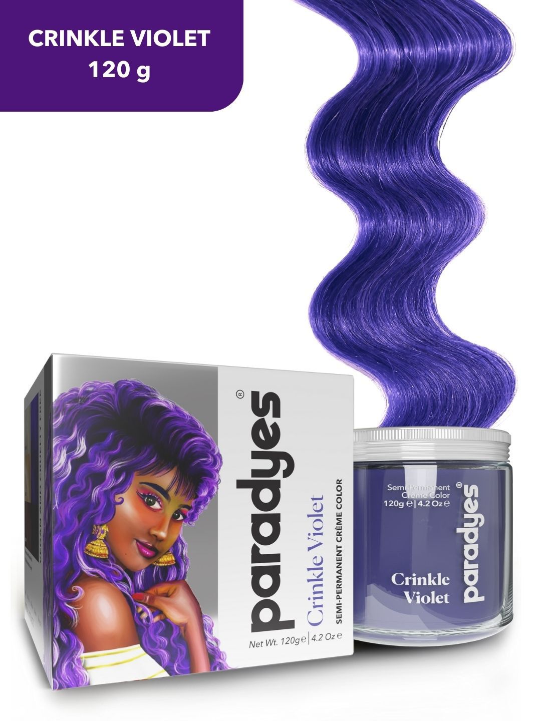 Paradyes Ammonia Free Semi-Permanent Hair Color 120g - Crinkle Violet-image-42