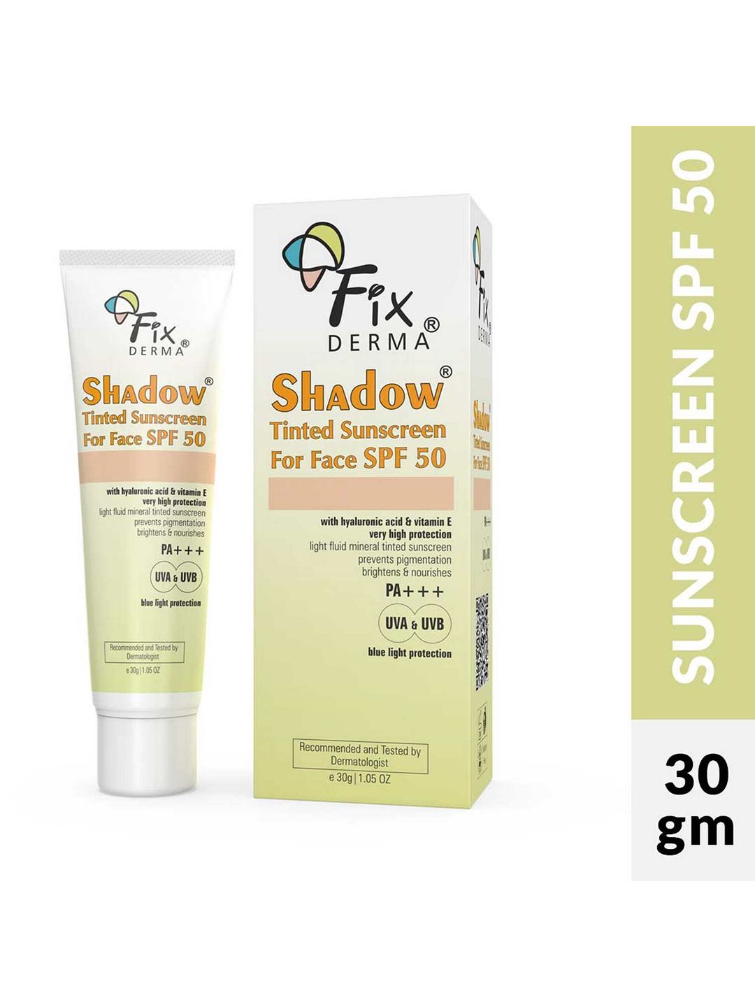 FIXDERMA Shadow Tinted SPF 50 PA+++ Sunscreen with Vitamin E & Hyaluronic Acid - 30 g-picture-29