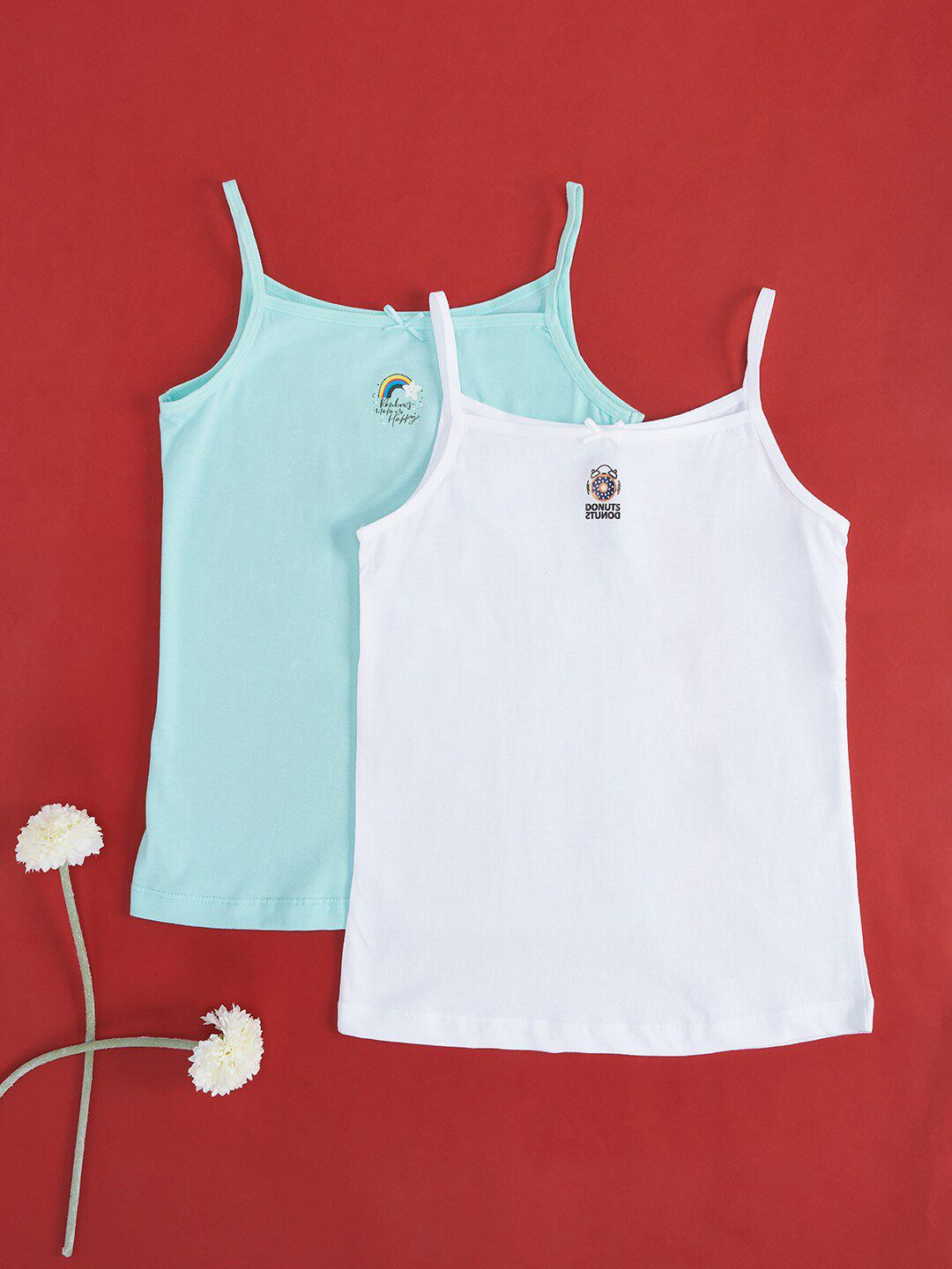 Pantaloons Junior Girls Pack Of 2 Non-Padded Cotton Camisoles-picture-50