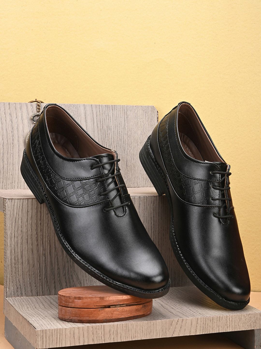 HERE&NOW Men Black Derbys Formal Shoes-picture-37