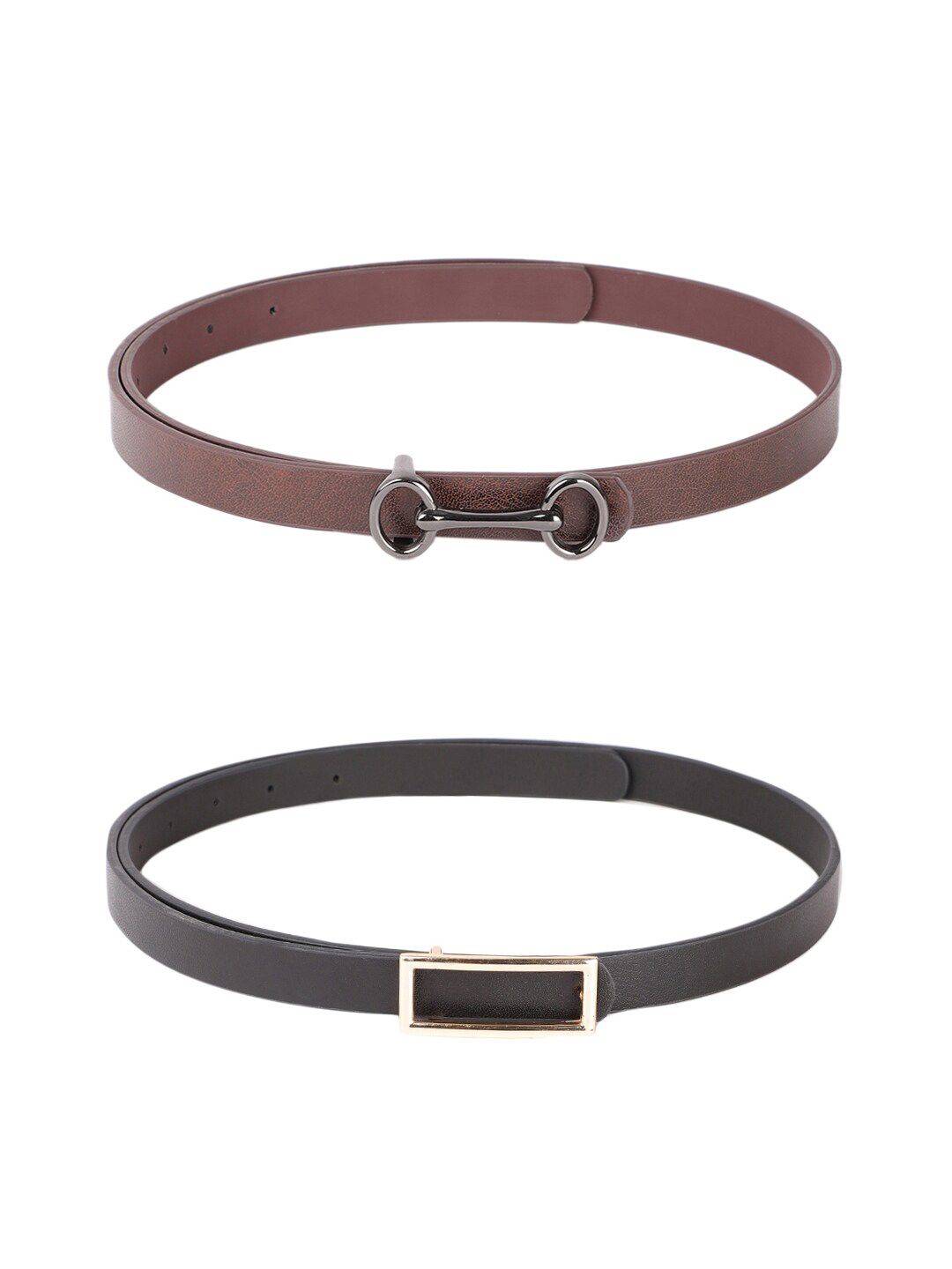 CRUSSET Girls Set of 2 Textured Casual Belt with Push Pin Closure-picture-51