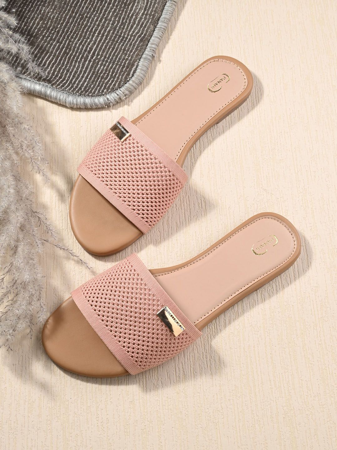 PANAHI Women Woven Design Canvas Open Toe Flats-picture-12