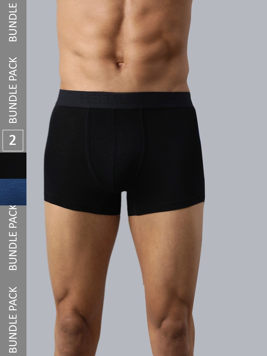Heelium Men Pack Of 2 Mid-Rise Trunks P2-TRUNK-BLKNB-M-picture-18