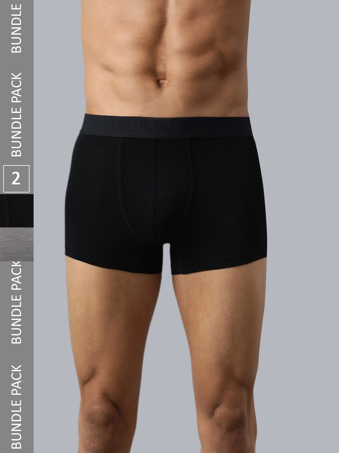 Heelium Men Pack Of 2 Mid-Rise Anti-Bacterial Trunks P2-TRUNK-BLKGRE-L-picture-28