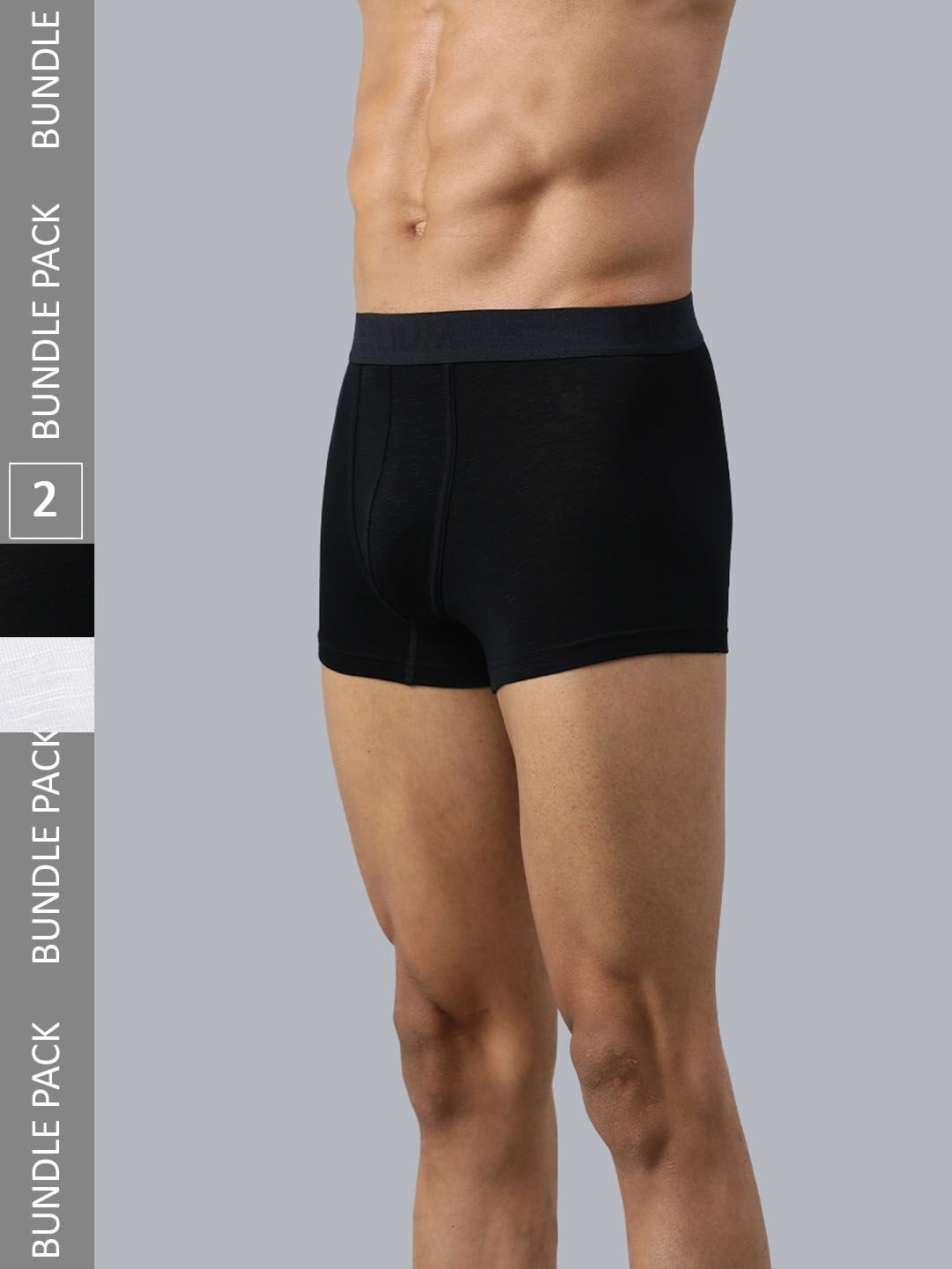 Heelium Men Pack Of 2 Mid-Rise Anti-Bacterial Trunks P2-TRUNK-BLKWHT-L-picture-27