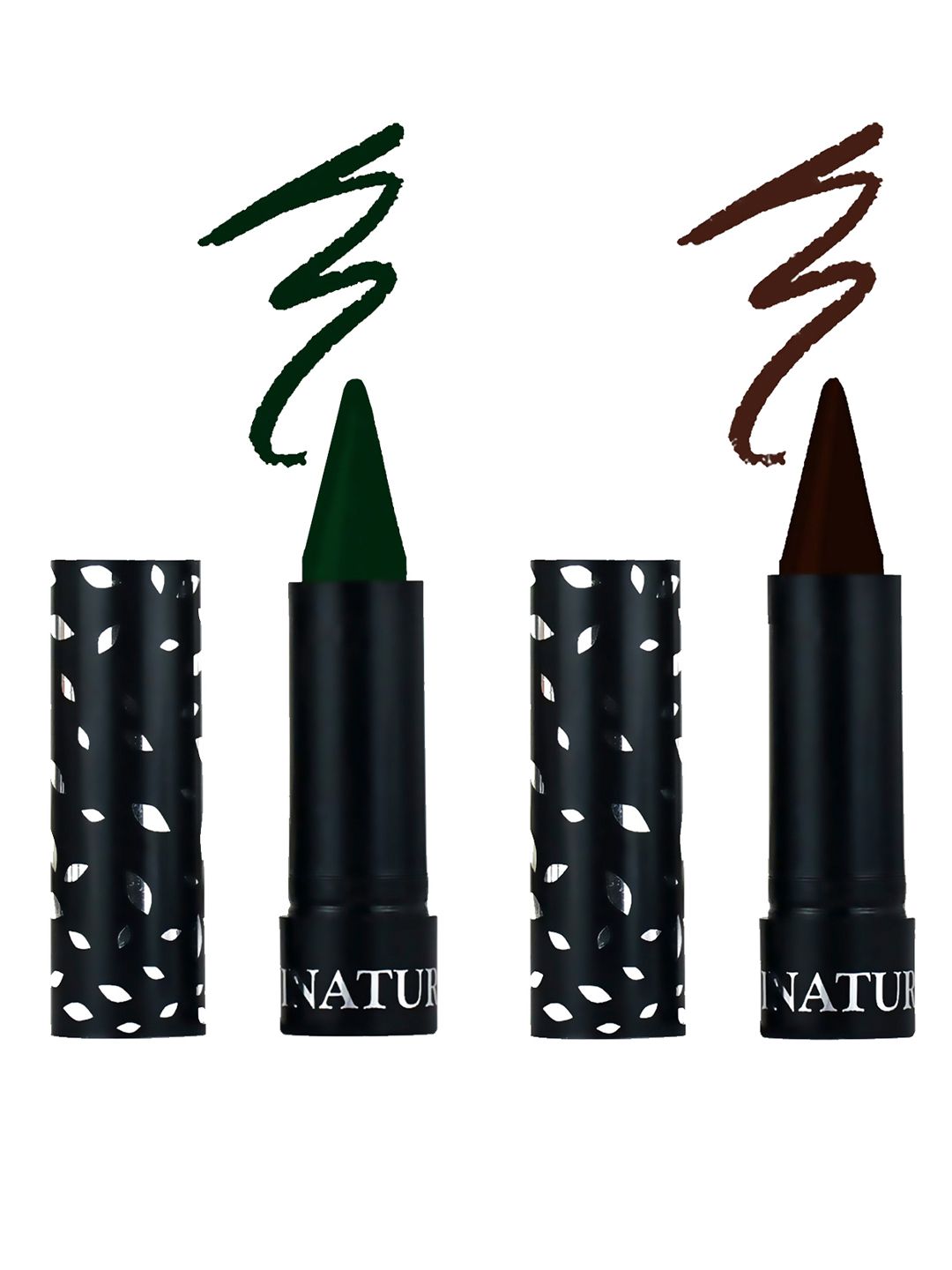 Inatur Comb of 2 Green & Brown Smudge Proof Kajal- 3.5 g Each-picture-53