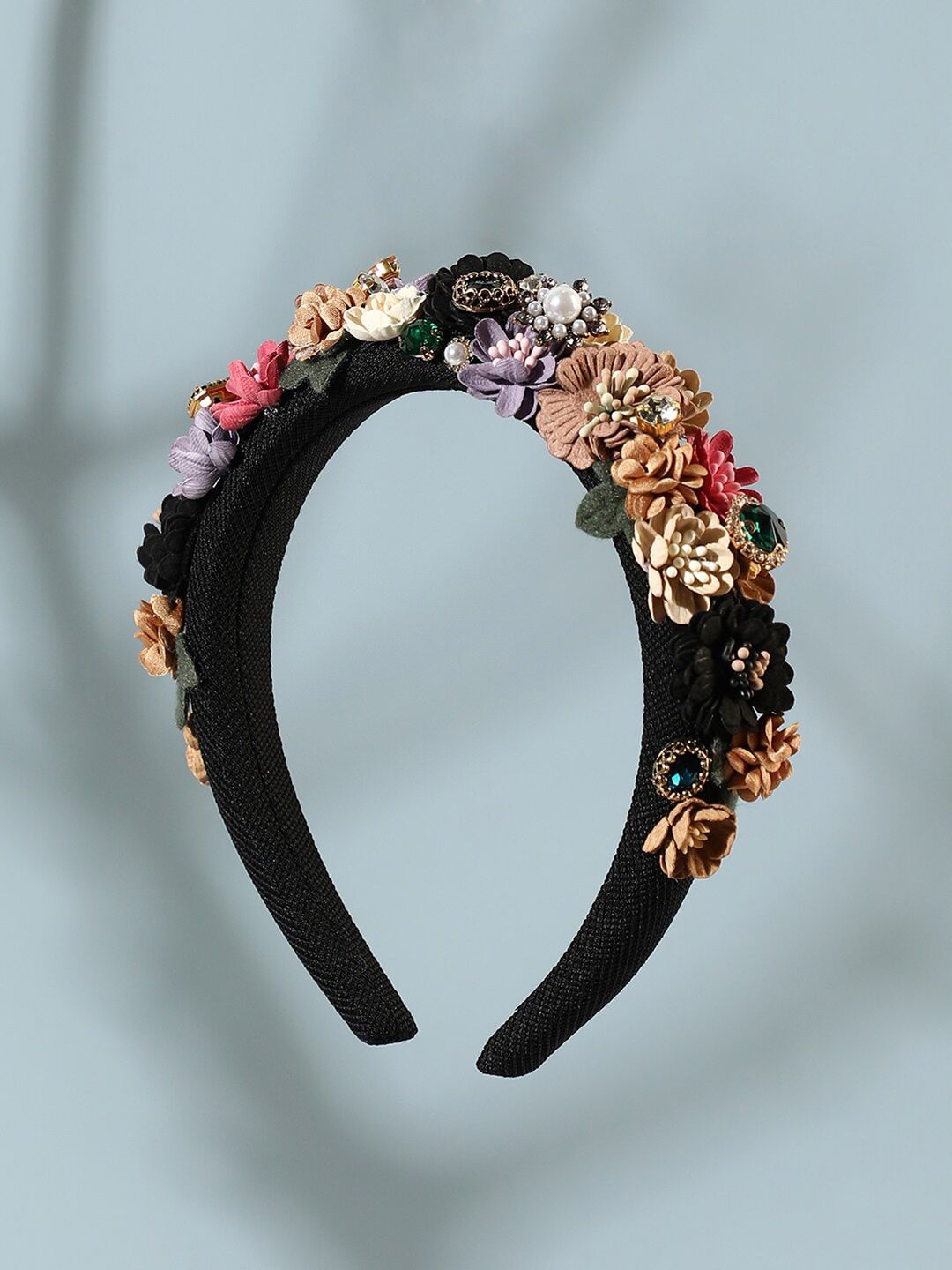 SOHI Floral Embellished Fabric Hairband-picture-29