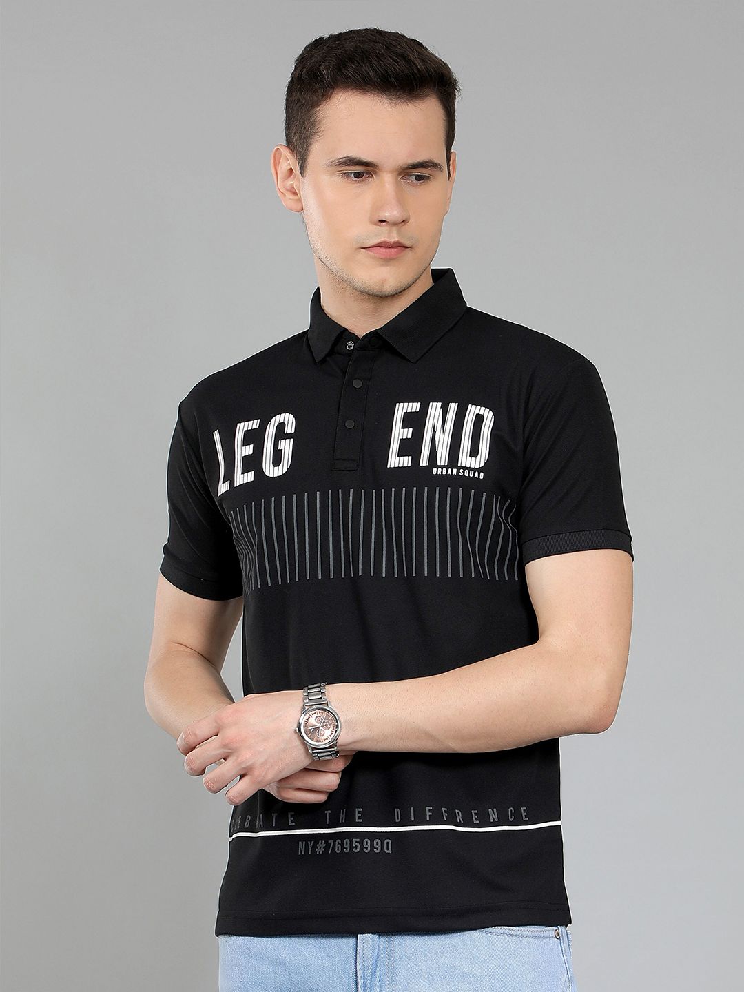 WE PERFECT Men Printed Polo Cotton Regular Fit T-Shirt-image-2