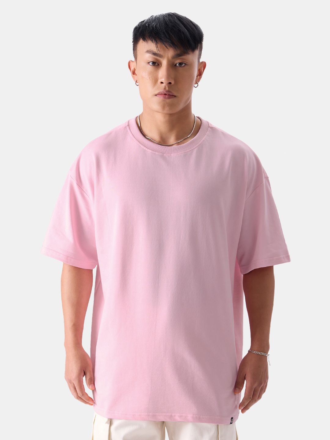 The Souled Store Pink Pure Cotton Oversized Fit T-shirt-picture-13