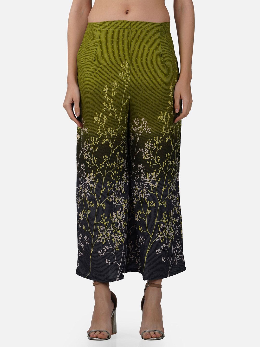 BCZ Style Women Floral Printed Flared Crepe Palazzos-picture-20