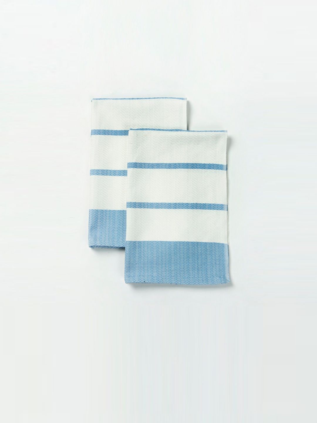 Fabindia Blue 2 Pieces Striped Cotton Towel Set-image-14