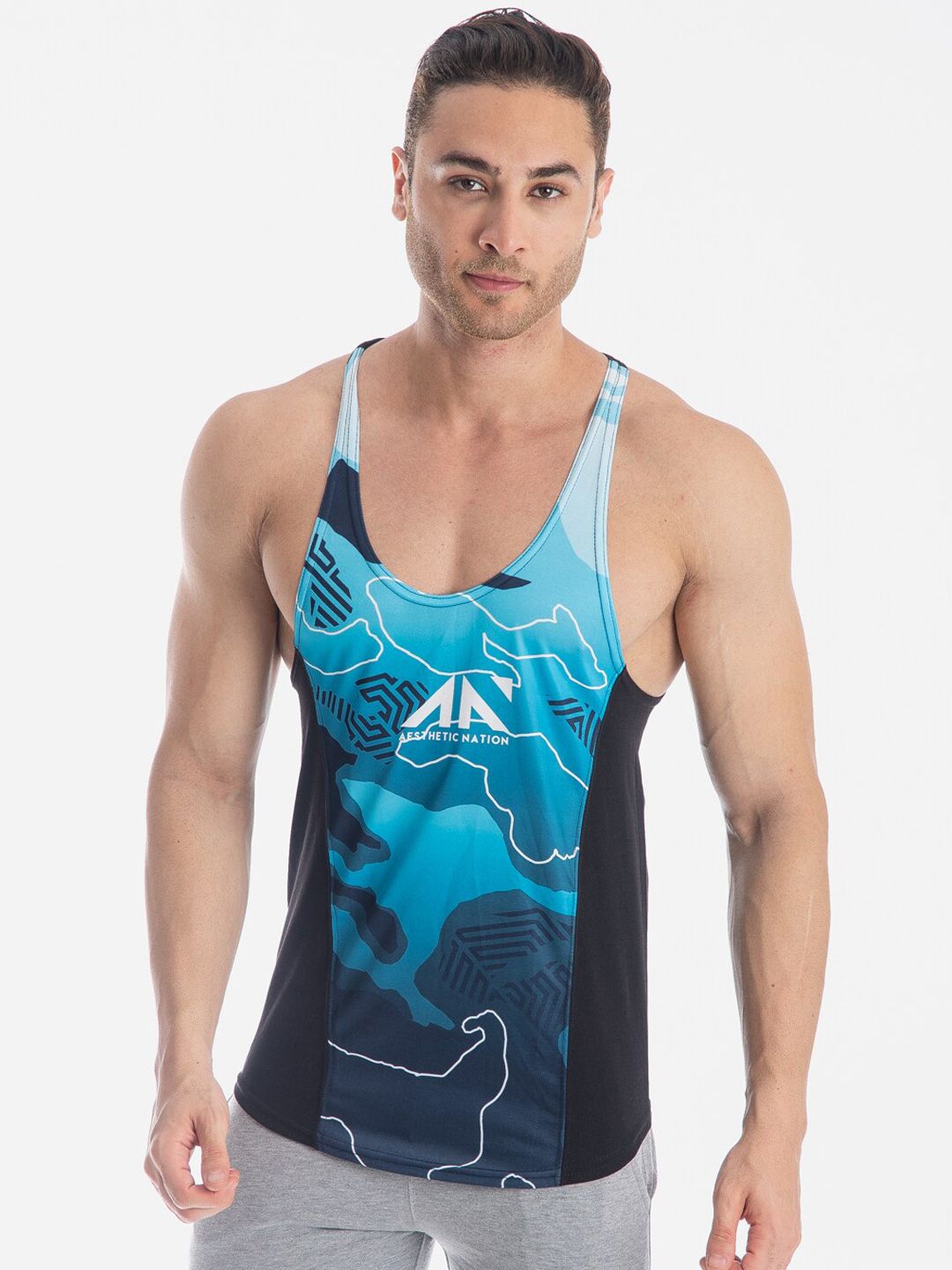 Buy AESTHETIC NATION Printed Innerwear Gym Vests