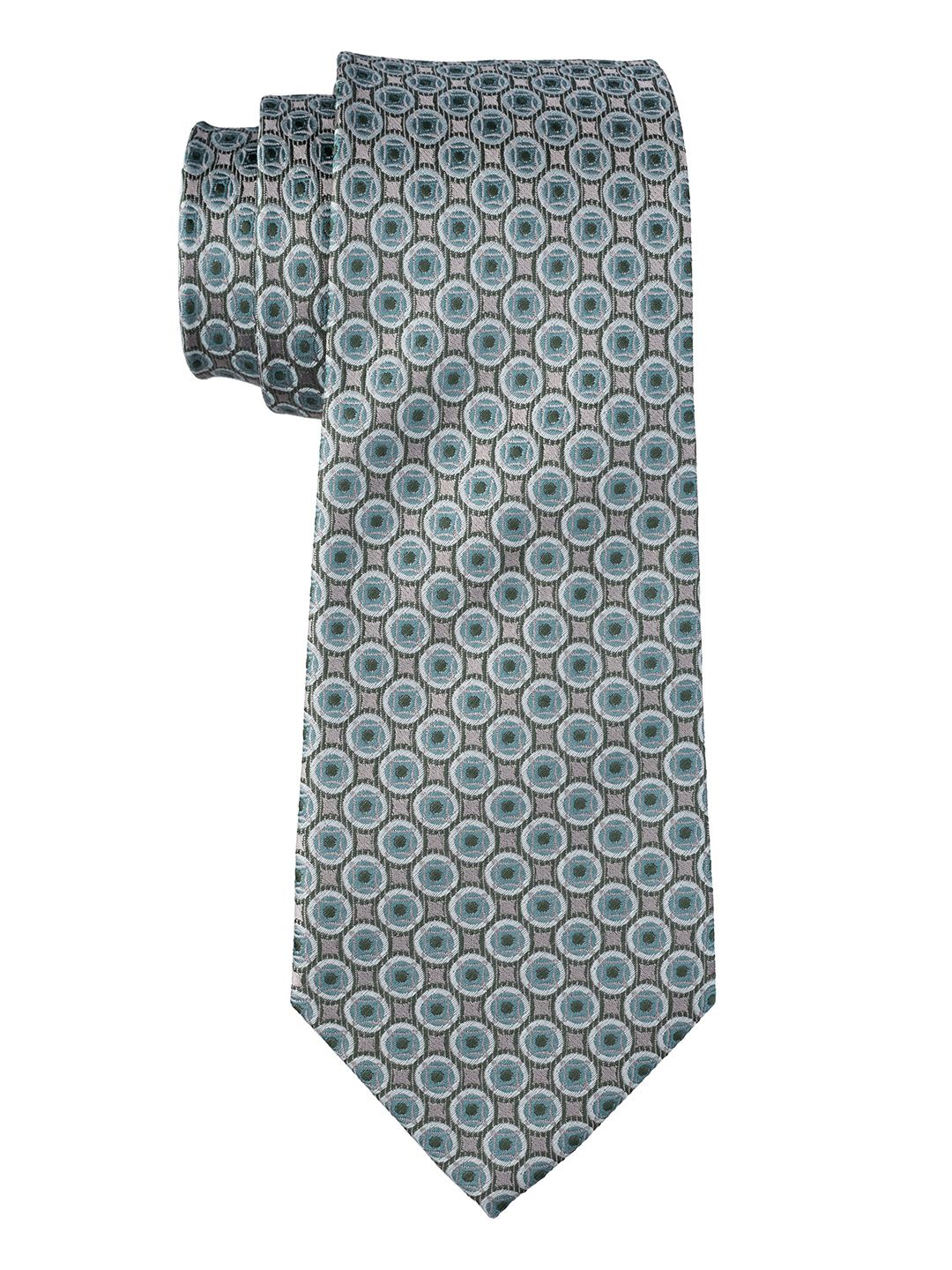 The Tie Hub Men Geometric Woven Design Pure Silk Skinny Tie-image-9